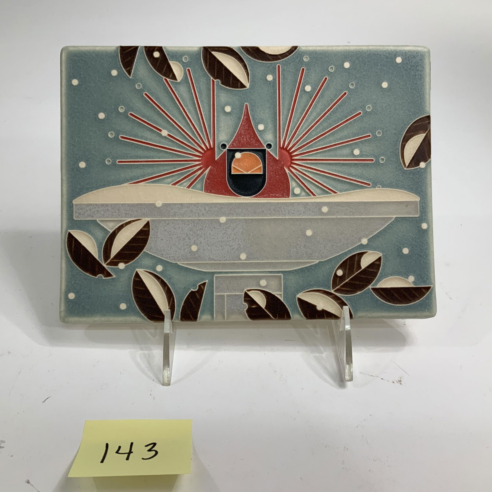 Motawi Tileworks Ann Arbor, Mi  Cardinal Decorative Handmade Tile (1 of 5)
