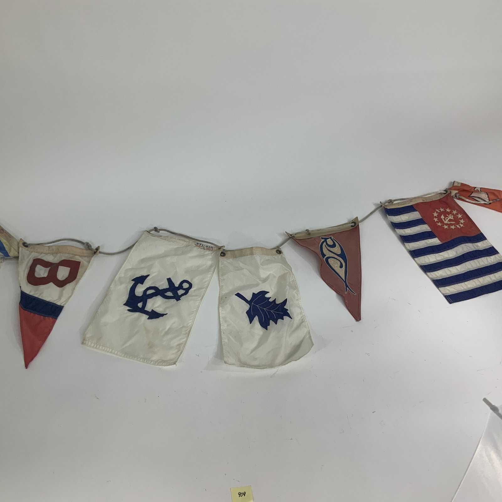 Lot of Sailboat flags bunting: Lot of 6 vintage nautical flags, strung together to form bunting. See pictures