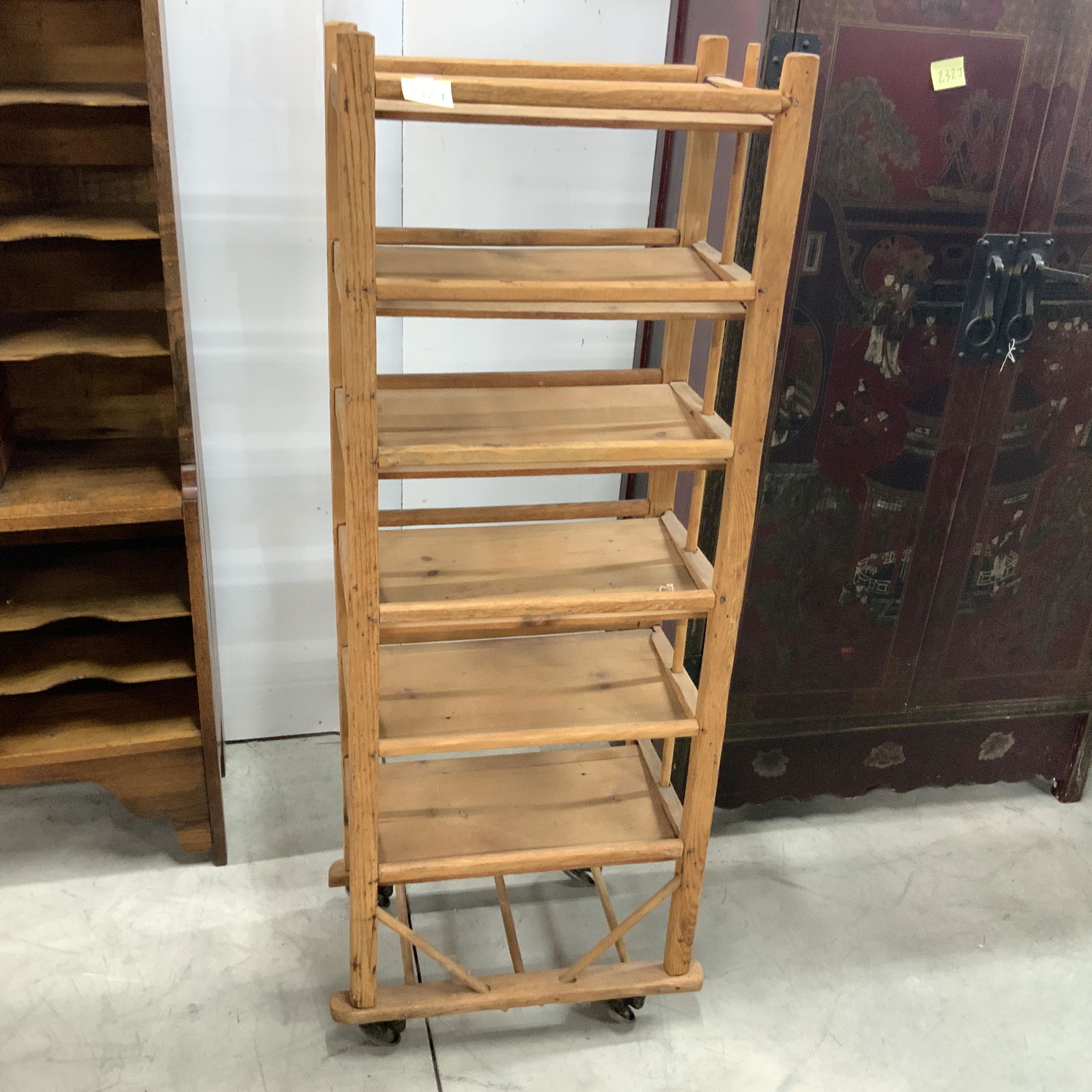 Wooden Rack on wheels with solid shelves (1 of 4)