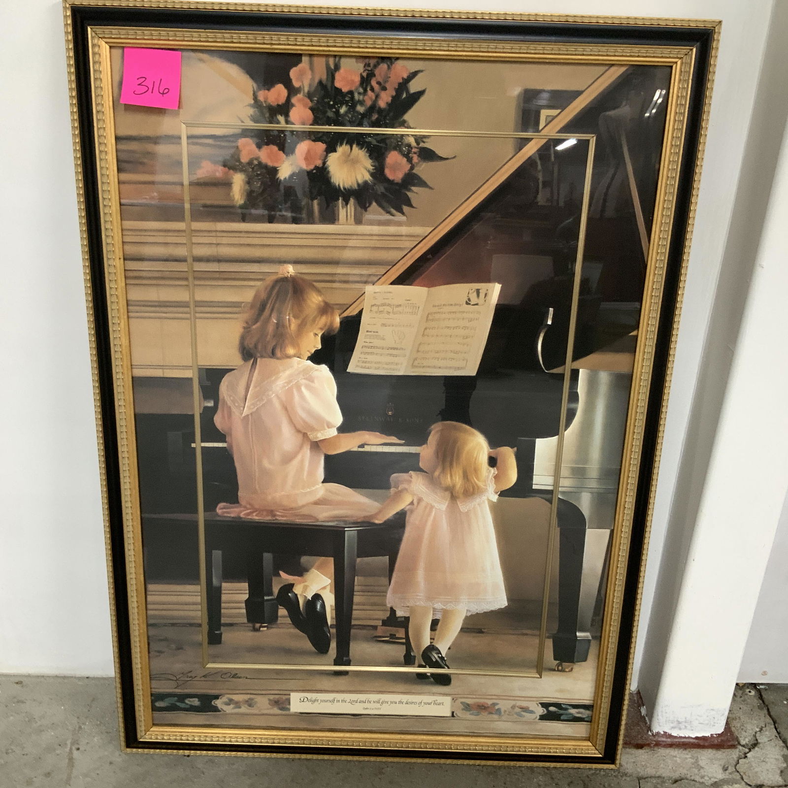 Picture of 2 girls playing piano: Visions of Faith. Measures 22 x 31