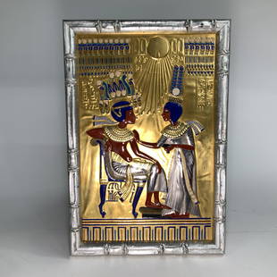 Boehm Limited Golden Throne Relief Number 44: The treasures of Tutankhamun. Measures 18 in by 12 in