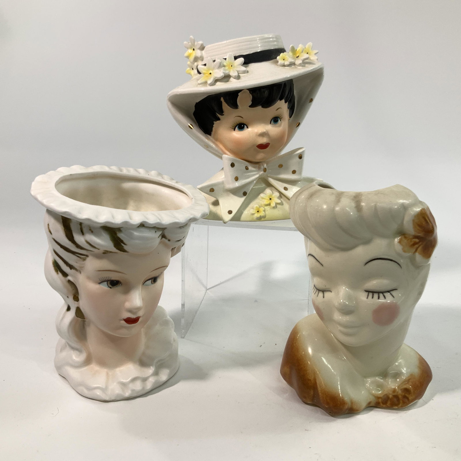 Three Mid-Century Modern Head Vases (1 of 6)