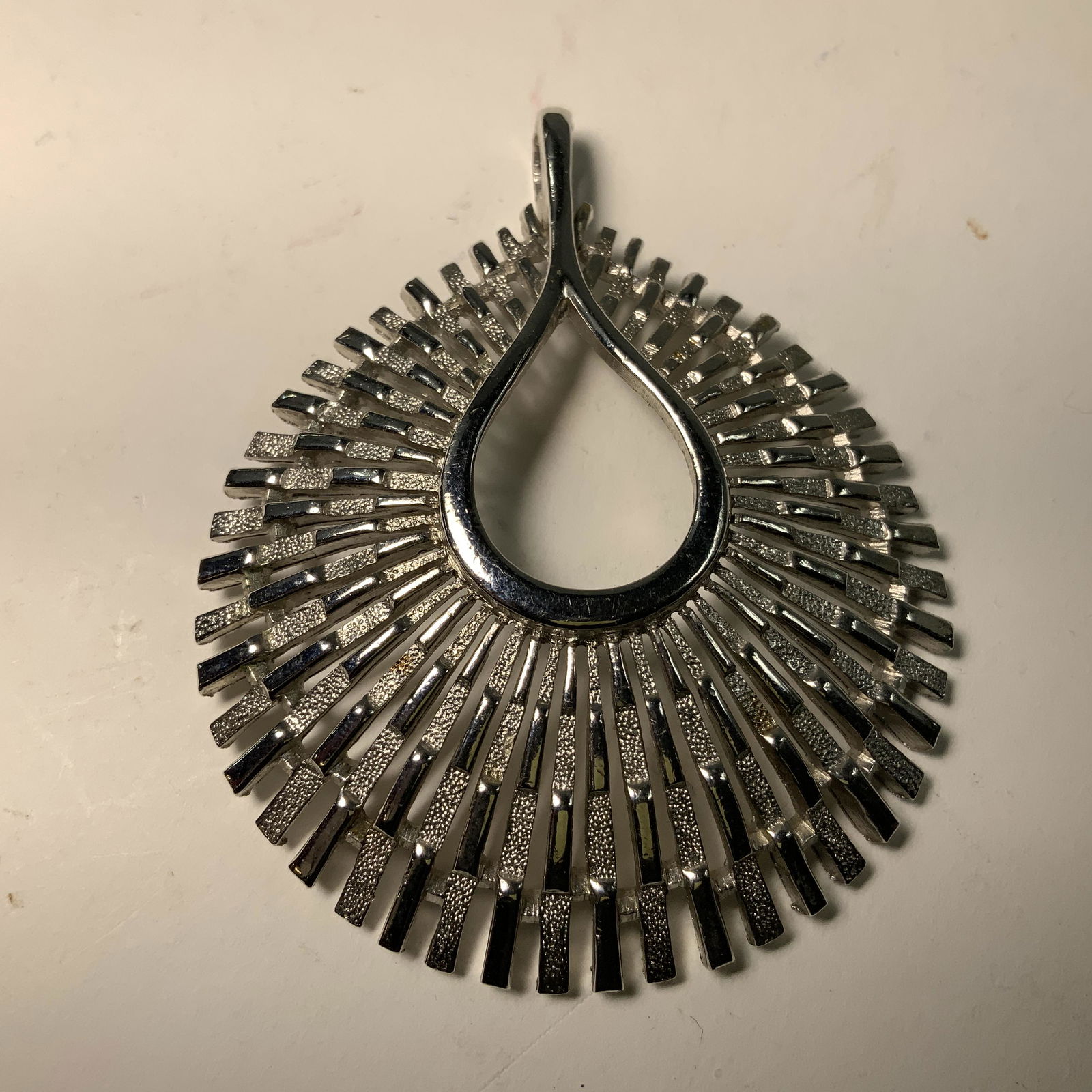 Trifari Necklace Pendant: Silver tone Measures 2.75 inch