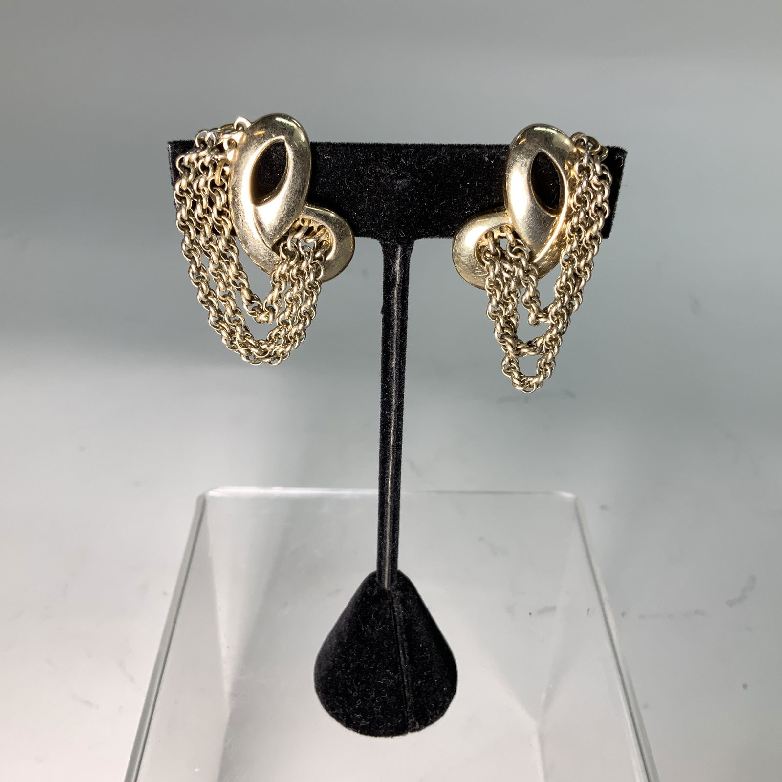 Pair Gold Clip Earrings