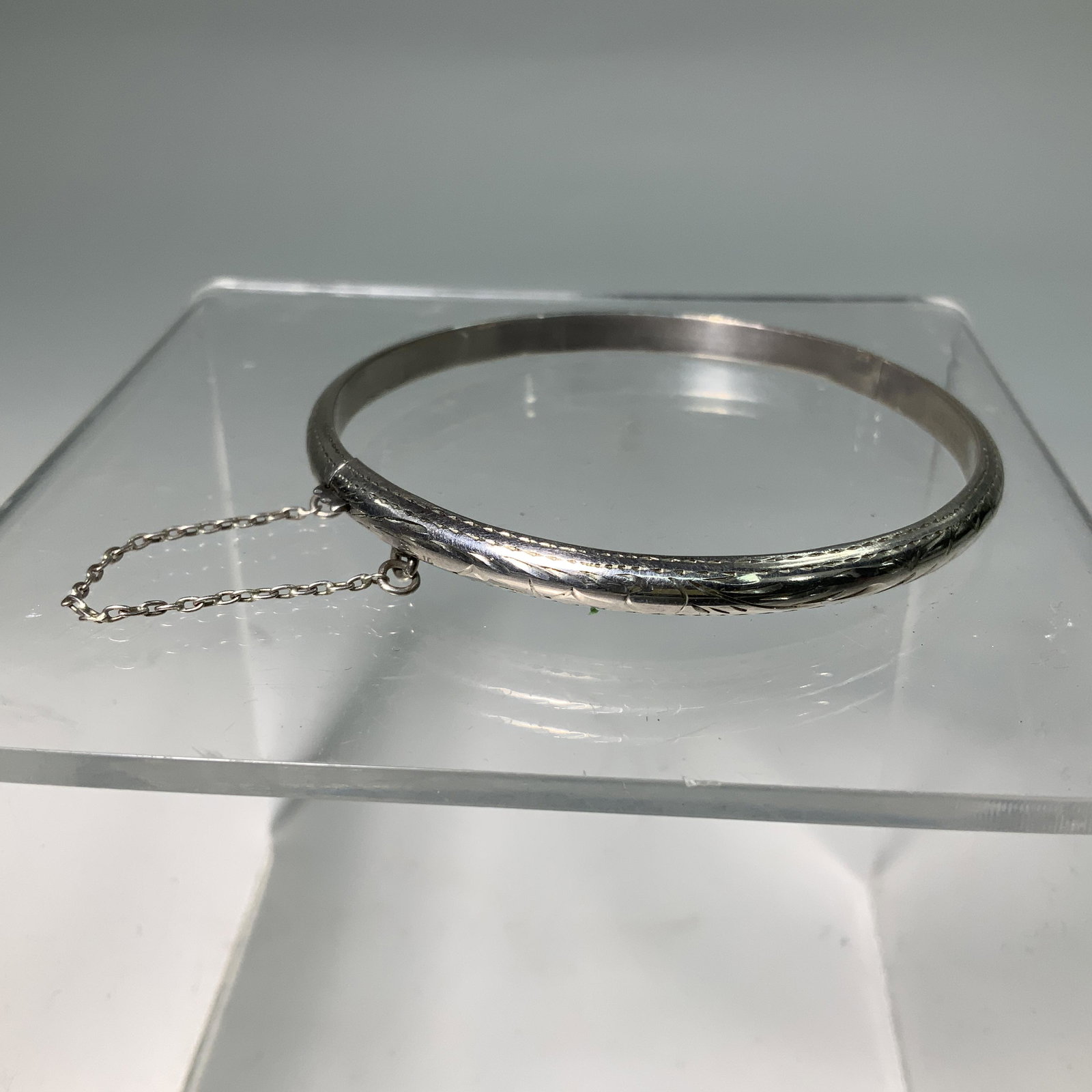 Sterling Bracelet with Safety Chain: With Safety chain