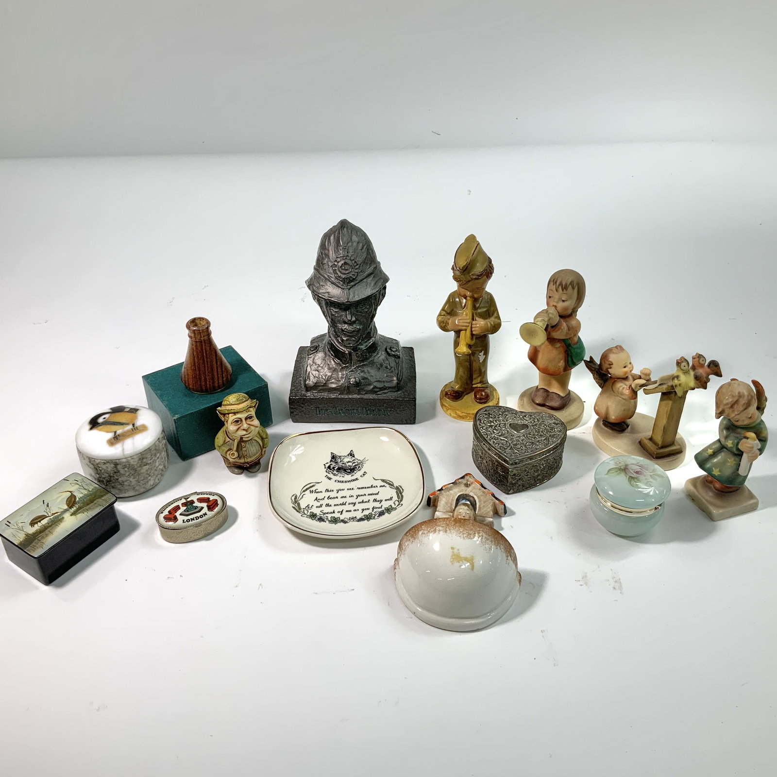 Mixed Lot of Hummel & Miscellaneous: Hummel's, dresser boxes, bust.