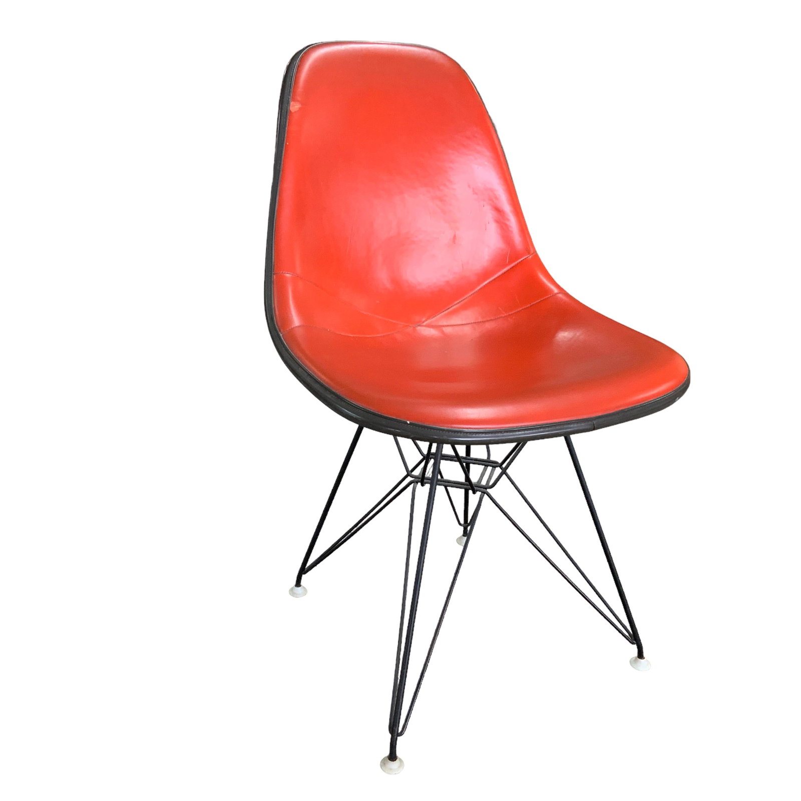Herman Miller Eames Upholstered Side Chairs Eiffel Base- Orange 1 (1 of 3)