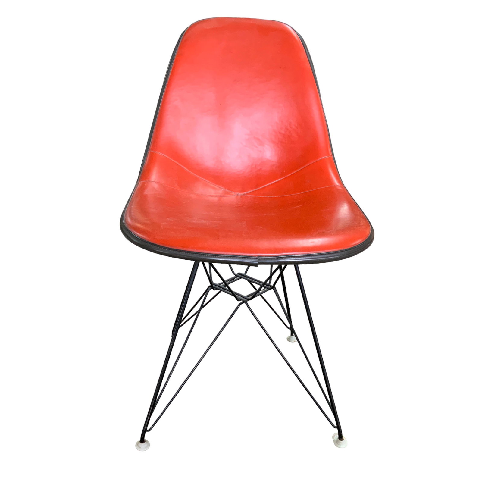 Herman Miller Eames Upholstered Side Chairs Eiffel Base - Orange 5 (1 of 2)