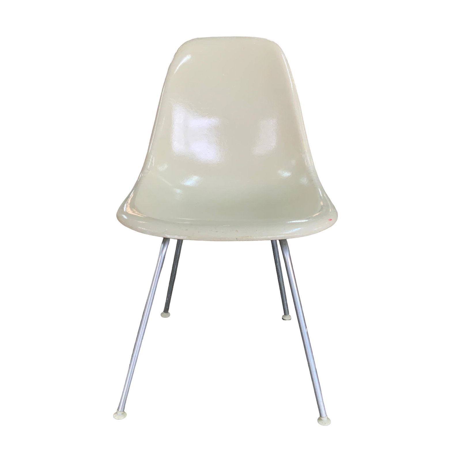 Herman Miller Fiberglass Chair H Base (Cream-1): Measures 21"L s 18"W x 31"H seat 17"