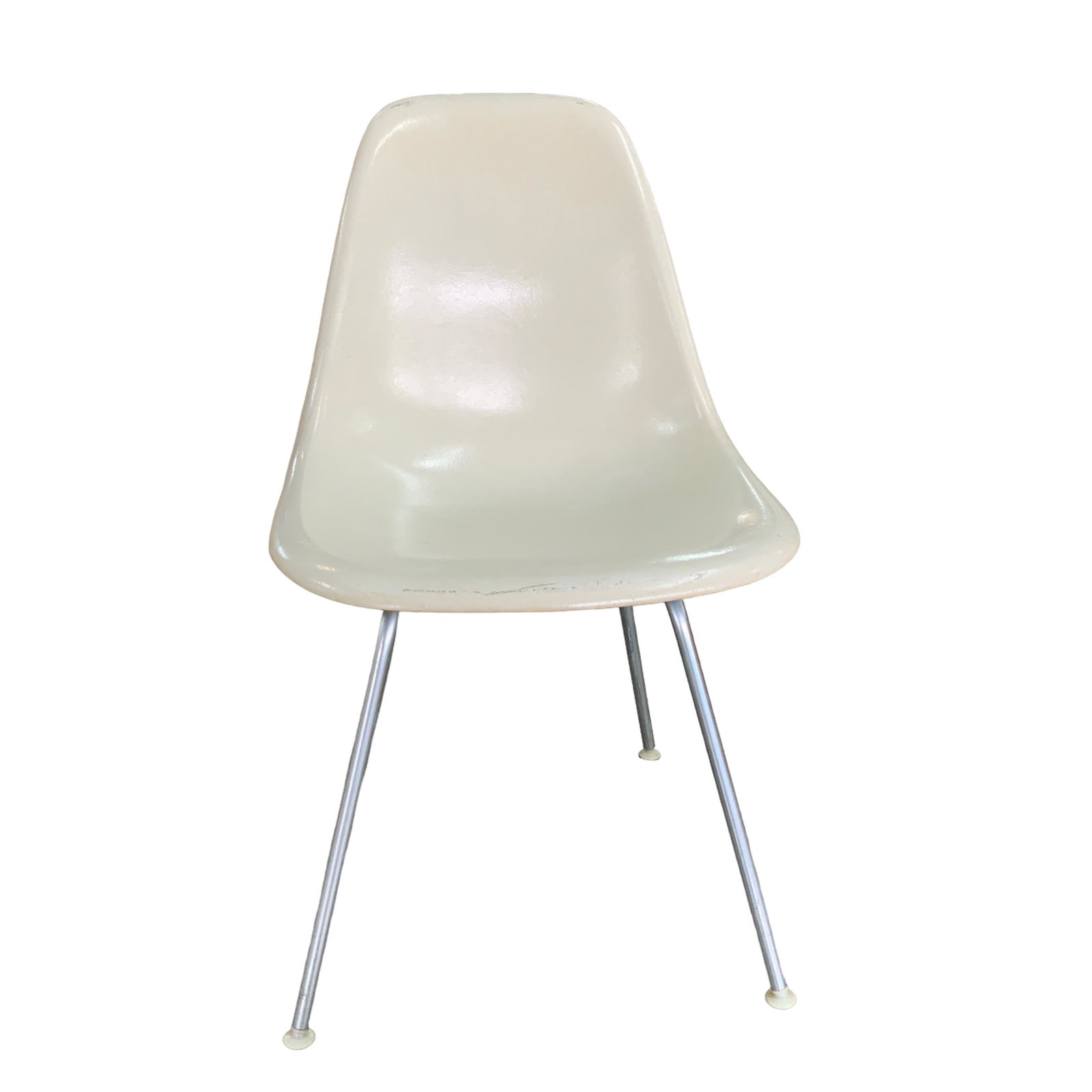 Herman Miller Fiberglass Chair H Base (Cream -2): Measures 21"L s 18"W x 31"H seat 17"