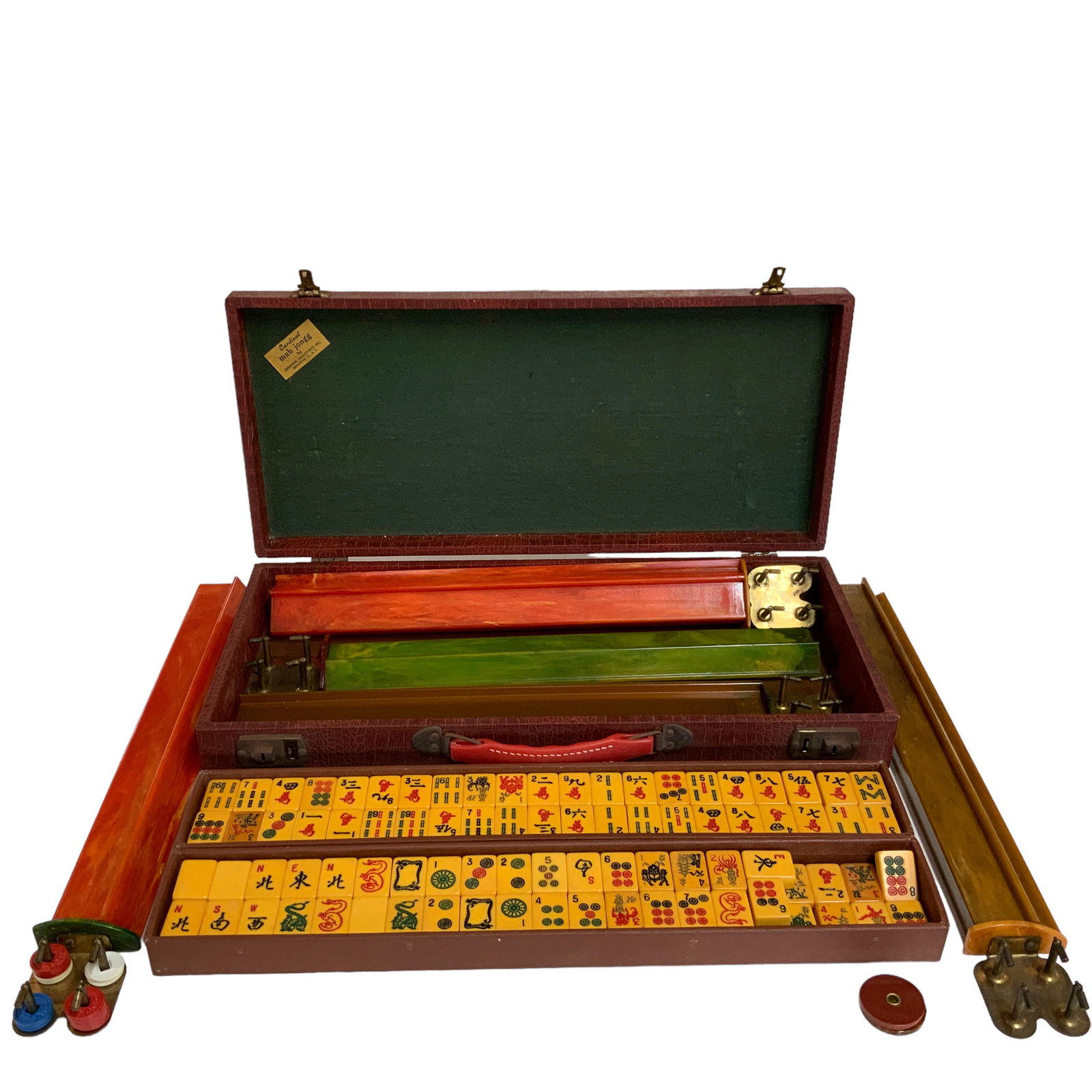 "Cardinal Mah Jongg set made in Brooklyn 11, N.Y." 159 Bakelite Tiles (1 of 4)
