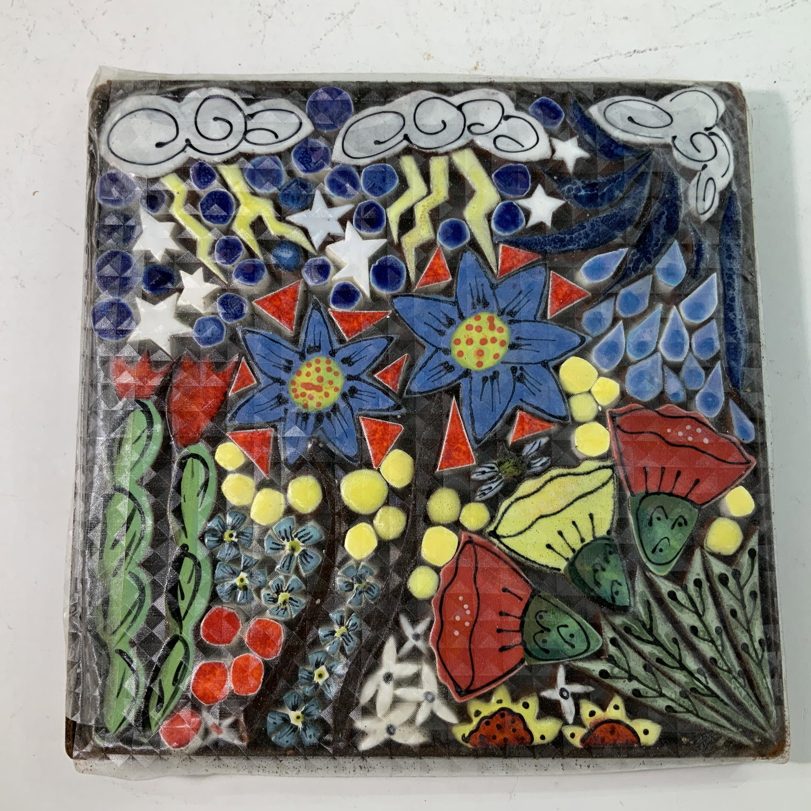 Floral Tile Kit: Floral Tile Kit- add your own grout. Approx. 10" square