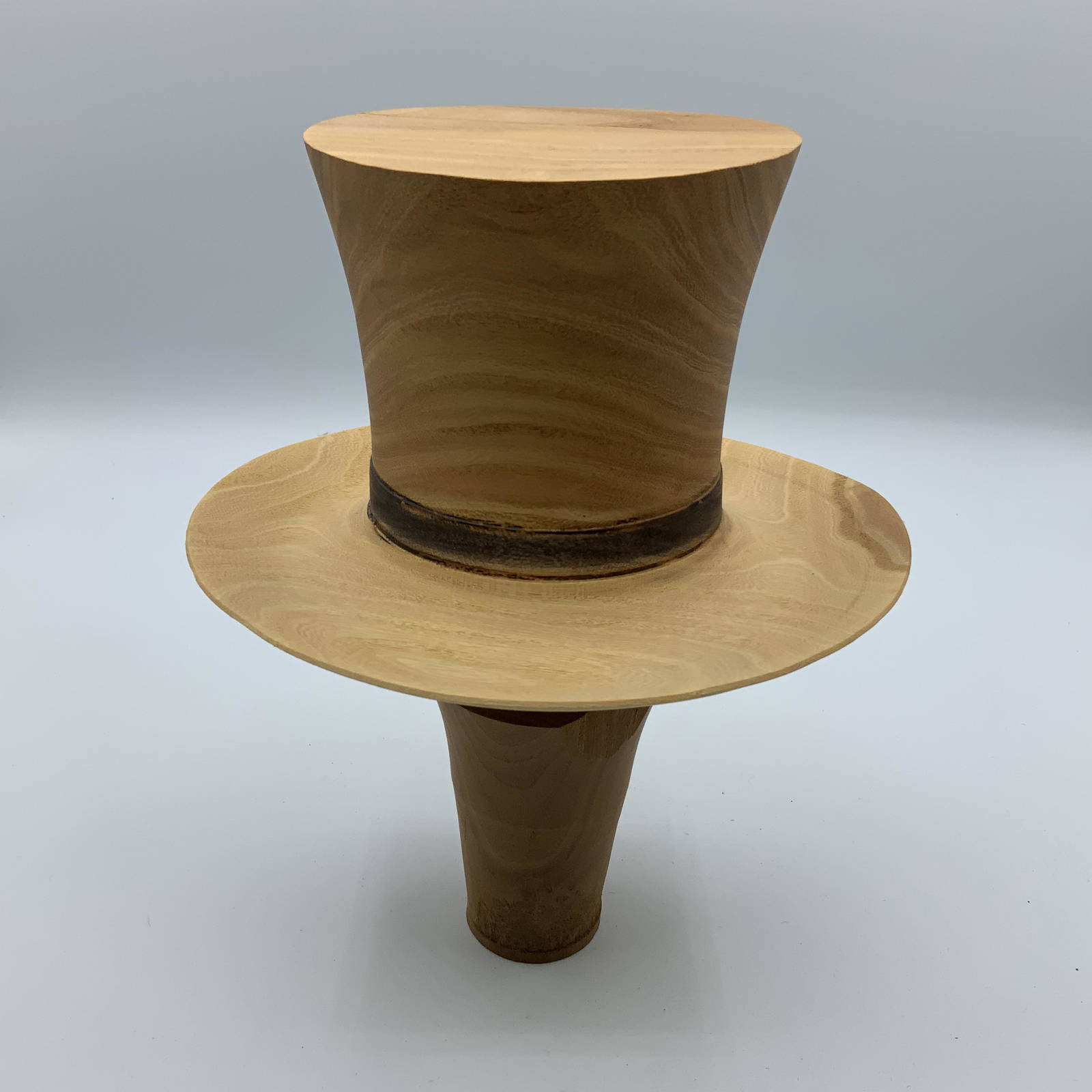 Artisan Turned Wooden Top Hat Auction