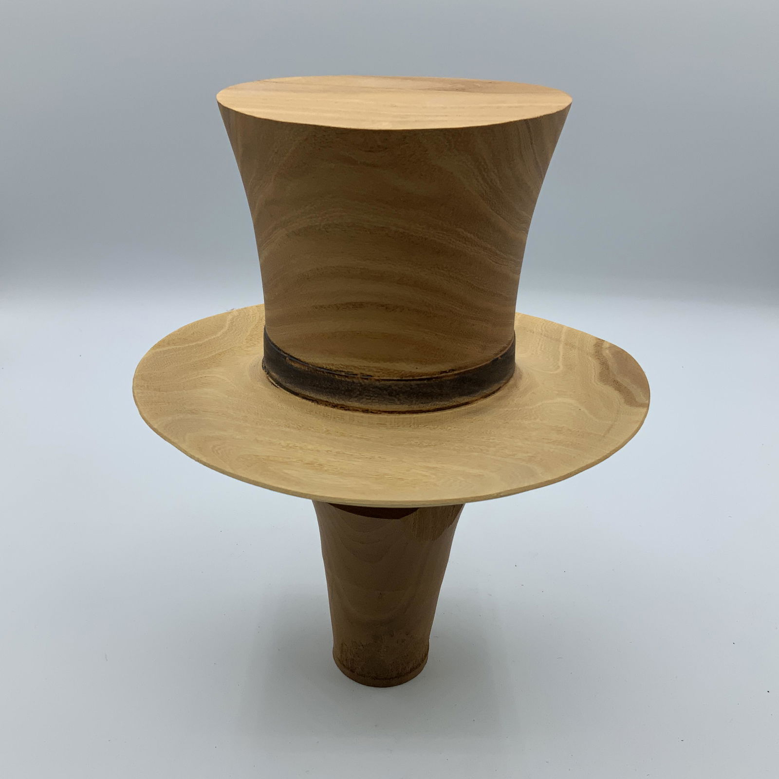 Artisan Turned Wooden Top Hat Auction