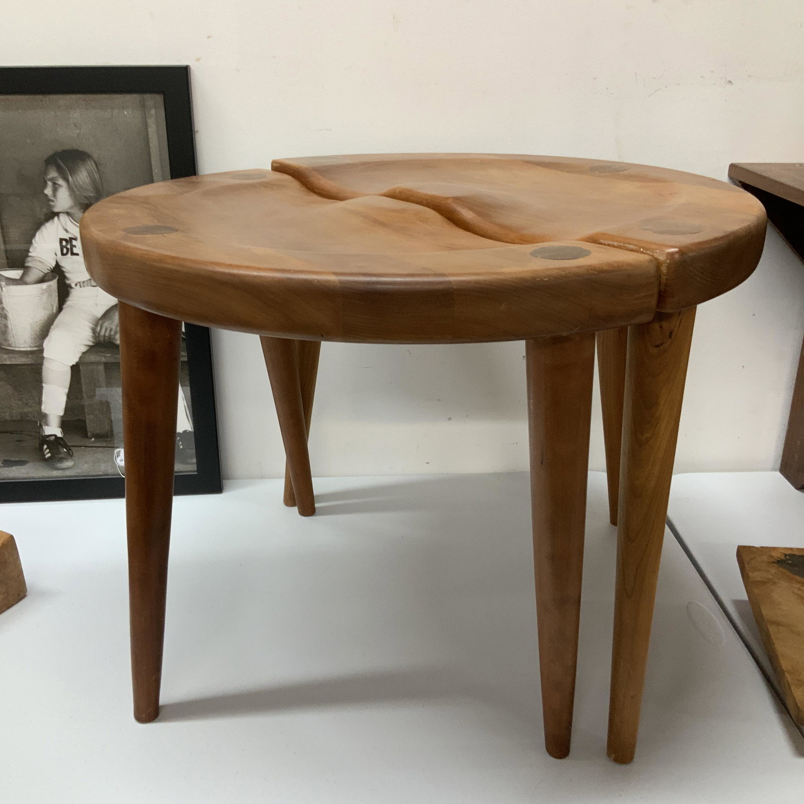 Pair of Three Legged Artisan-made Stools (1 of 5)