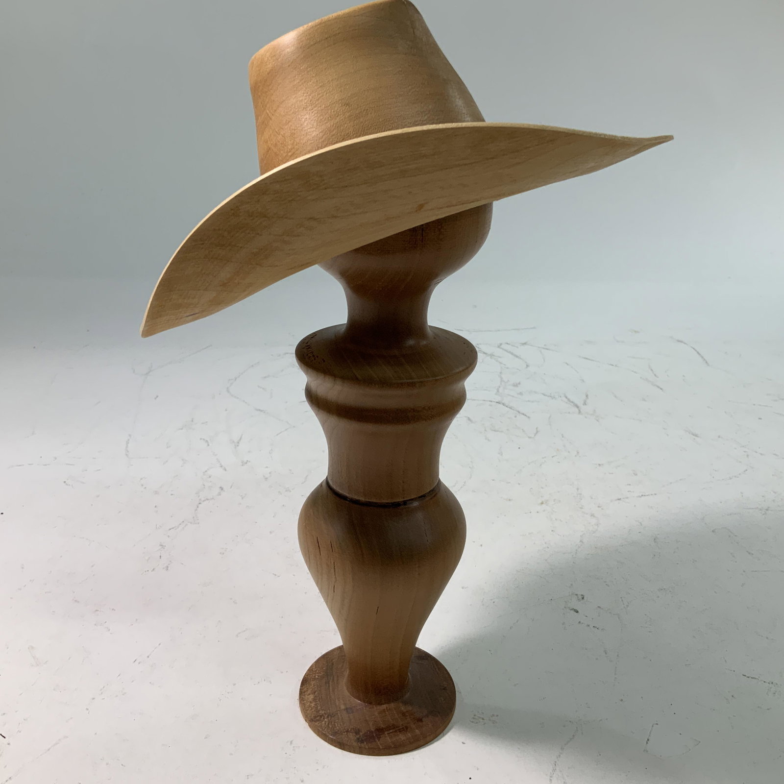 Artisan Made Wooden Cowboy Hat on Stand (1 of 5)