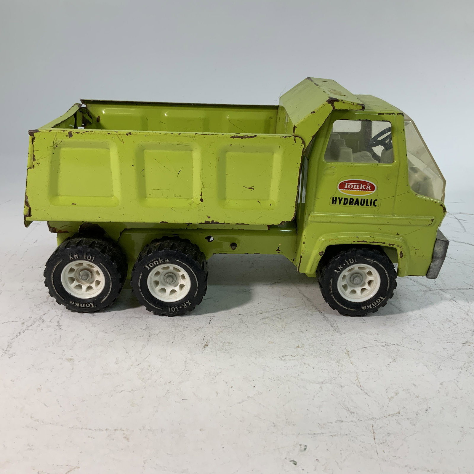 Tonka Dump Truck: Chartreuse Tonka Dump Truck, approx. 13" long