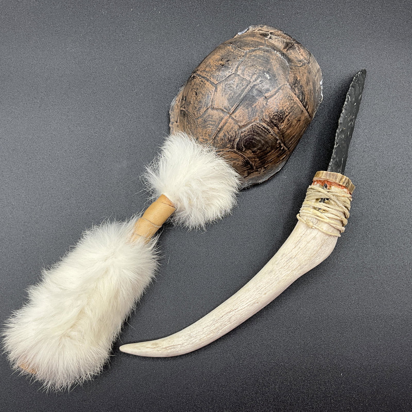 Native American Style Rattle and Flint Knife (1 of 4)