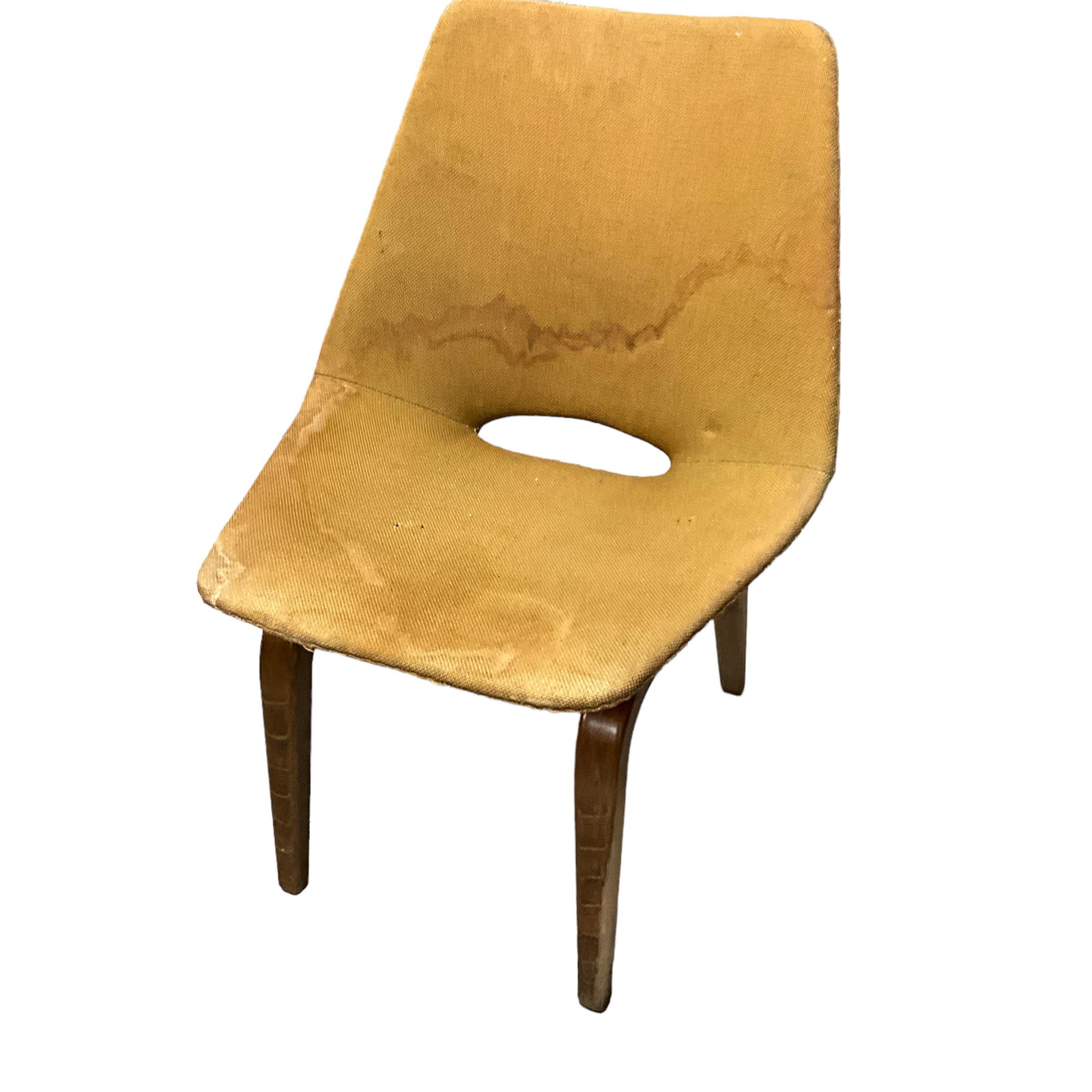 Mid Century Modern Interesting Chair: Interest shape. Measures 21"L x 22"W x 31"H