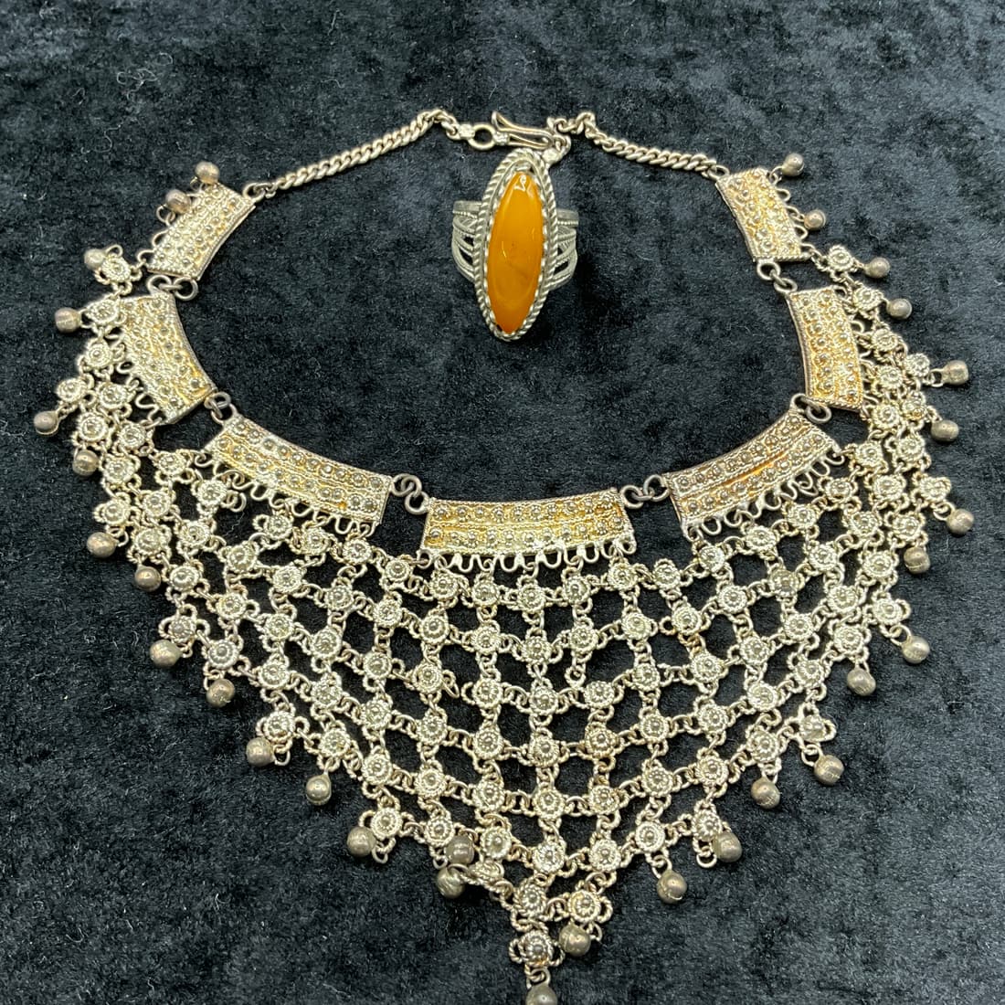 Sterling Necklace and Baltic Amber ring (1 of 3)