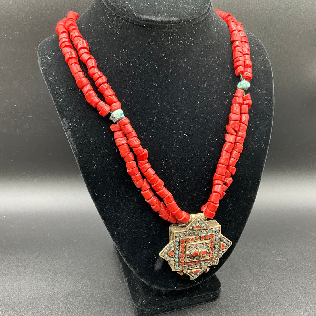 Coral Necklace with Ornate Pendant (1 of 3)