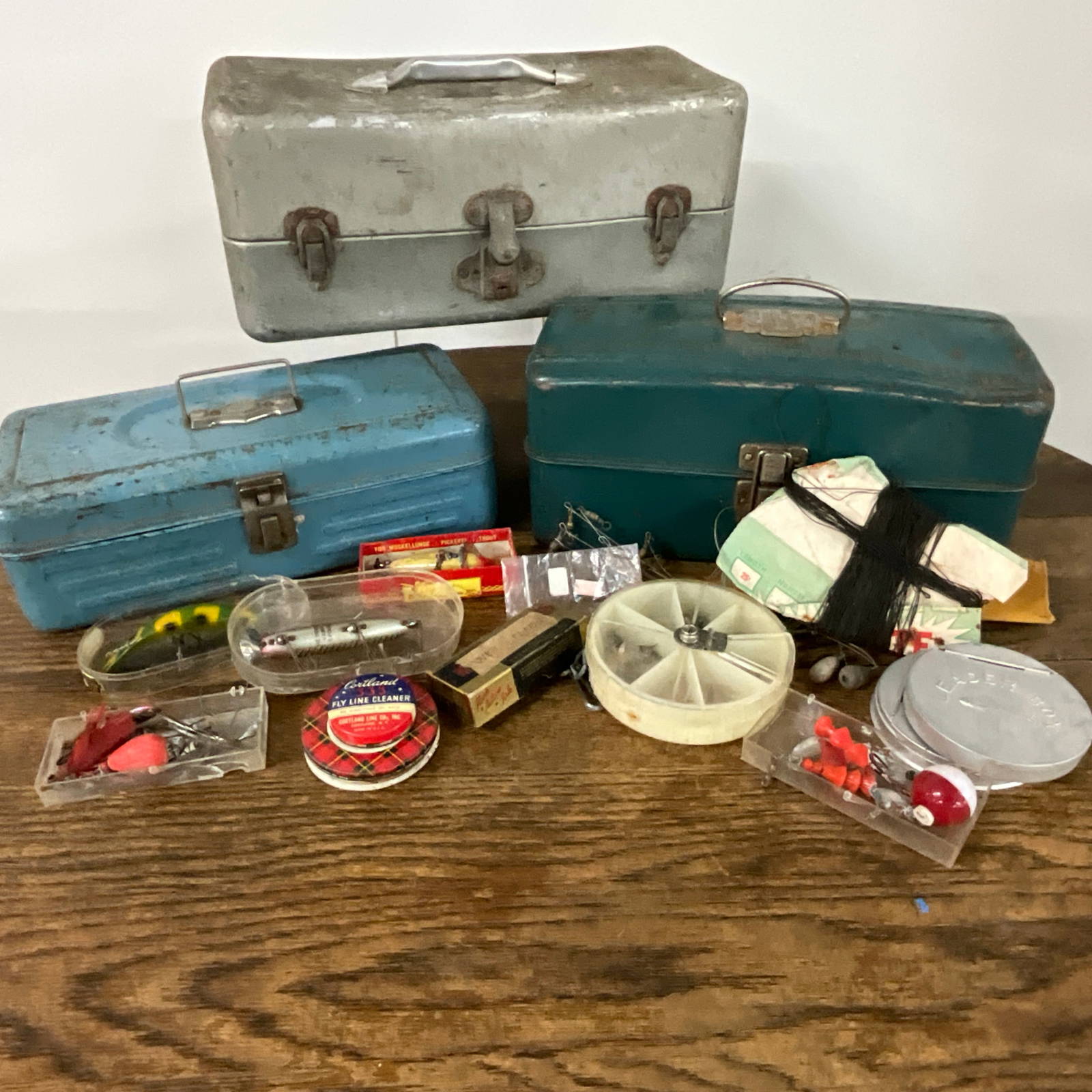 Three Tackle Boxes, Vintage Fishing Tackle. Auction