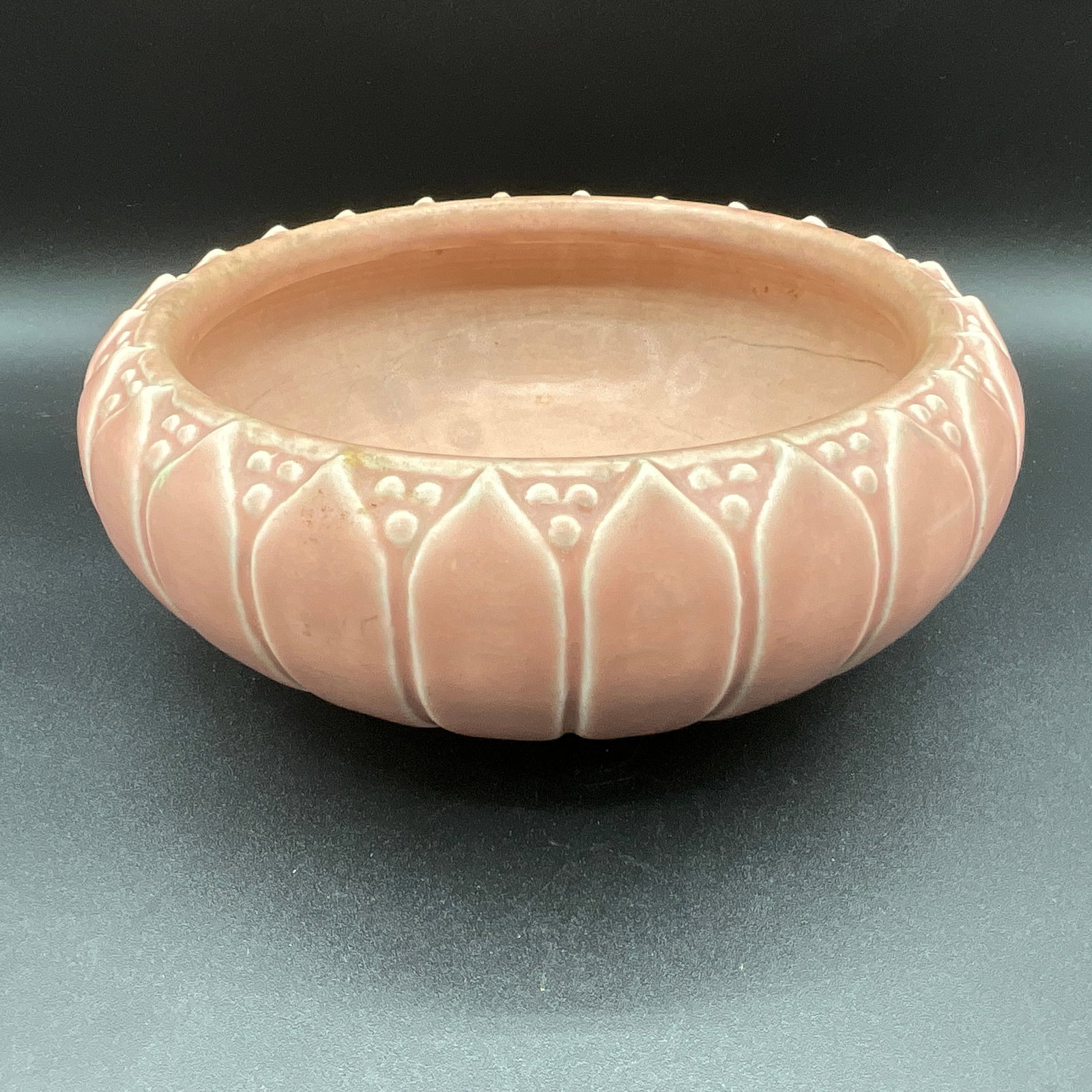 Rookwood #2146 Planter: Rookwood #2146 Planter, "Spear and Dots" pattern. Rookwood mark XXVII on bottom. 8" diameter.