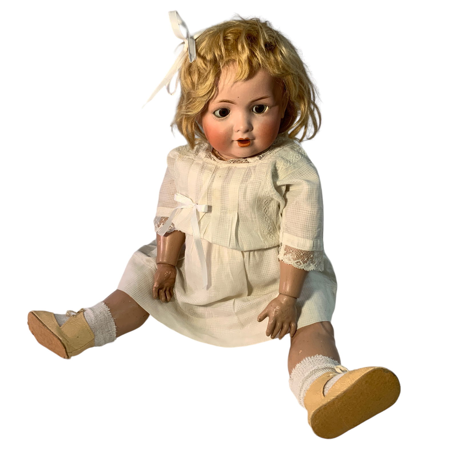 21” Bruno Schmidt Doll 585 G: 21” Doll 585 Made in Germany. Bisque Head Ball jointed Toddler Body. Copy body