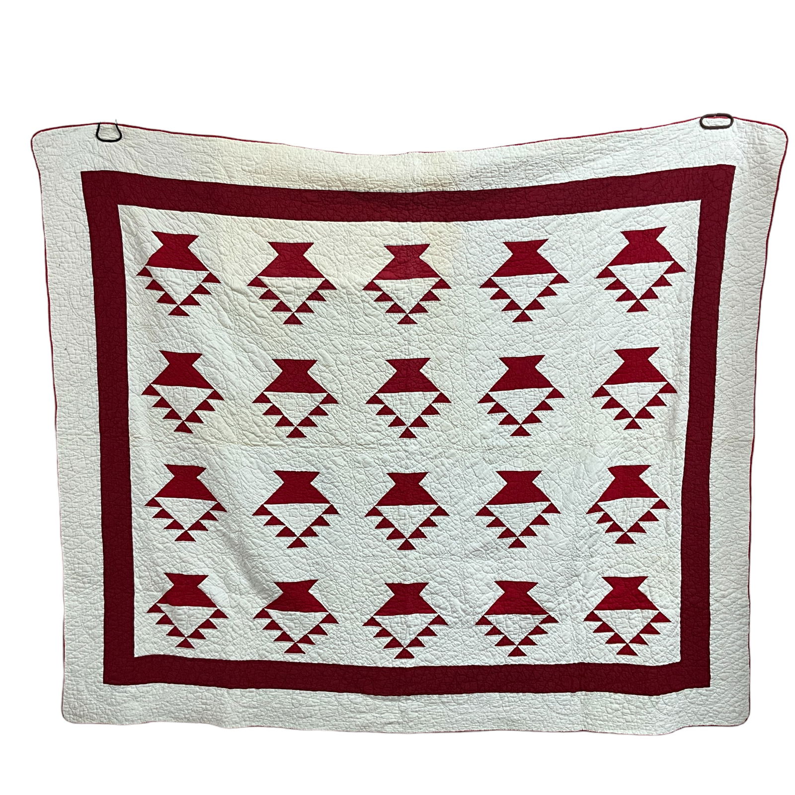 Antique Quilt Red & White Basket Quilt (1 of 3)