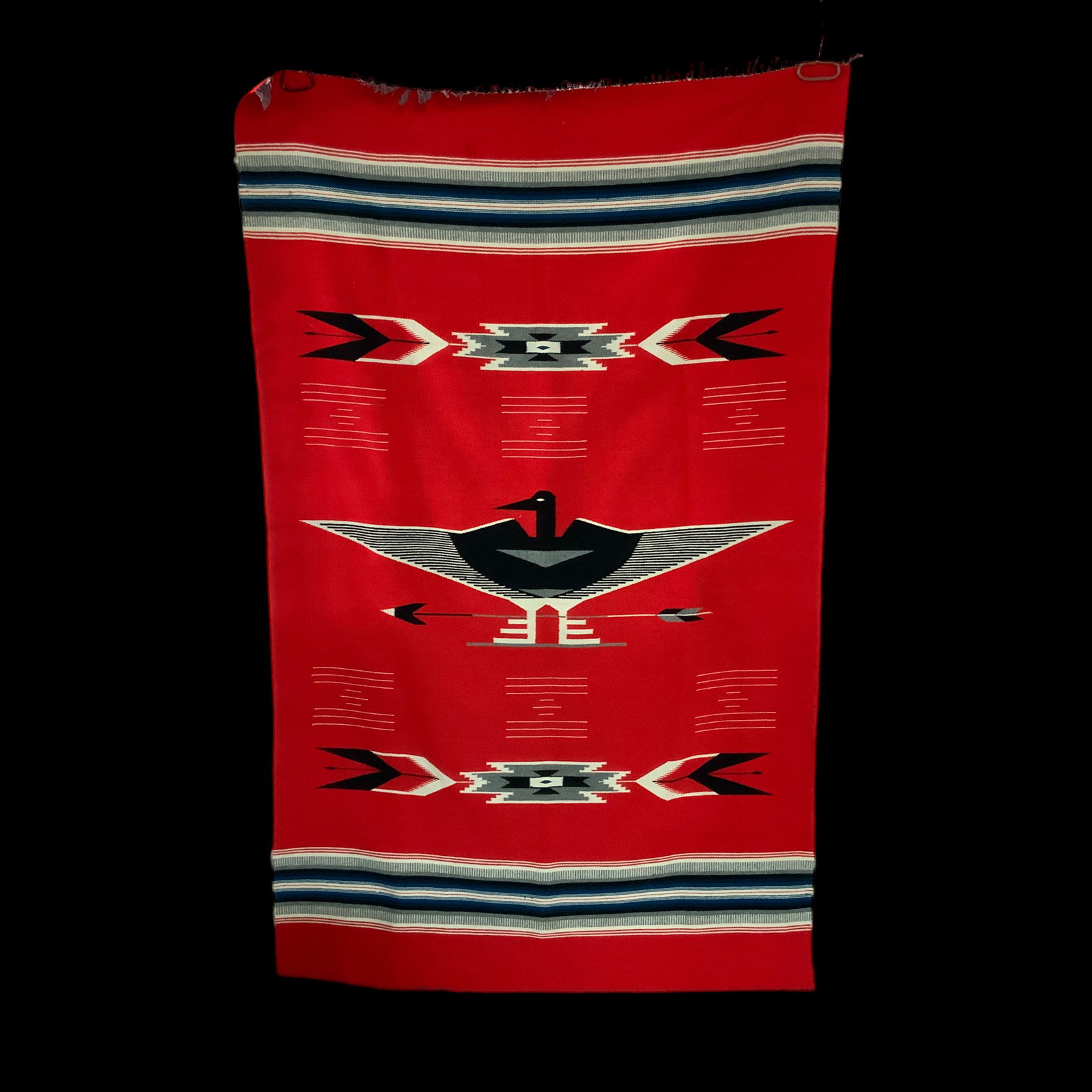 Navajo(?) Rug or Wall Hanging Red, Black & White (1 of 5)