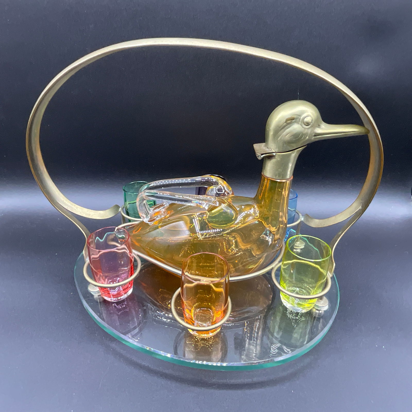 Decanter & Glasses in Holder (1 of 5)