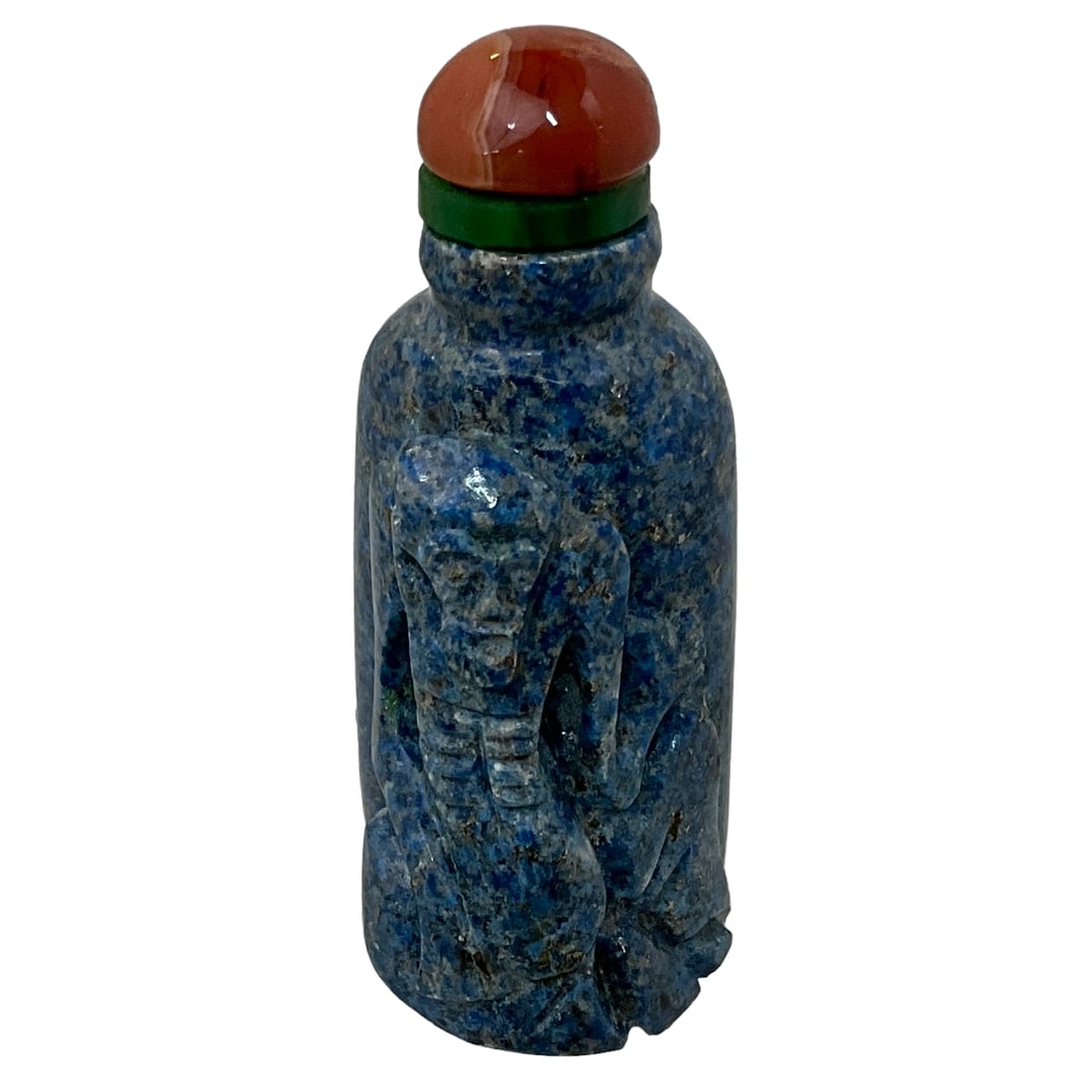 Chinese Lapis Lazuli Snuff Bottle with Agate Lid (1 of 3)