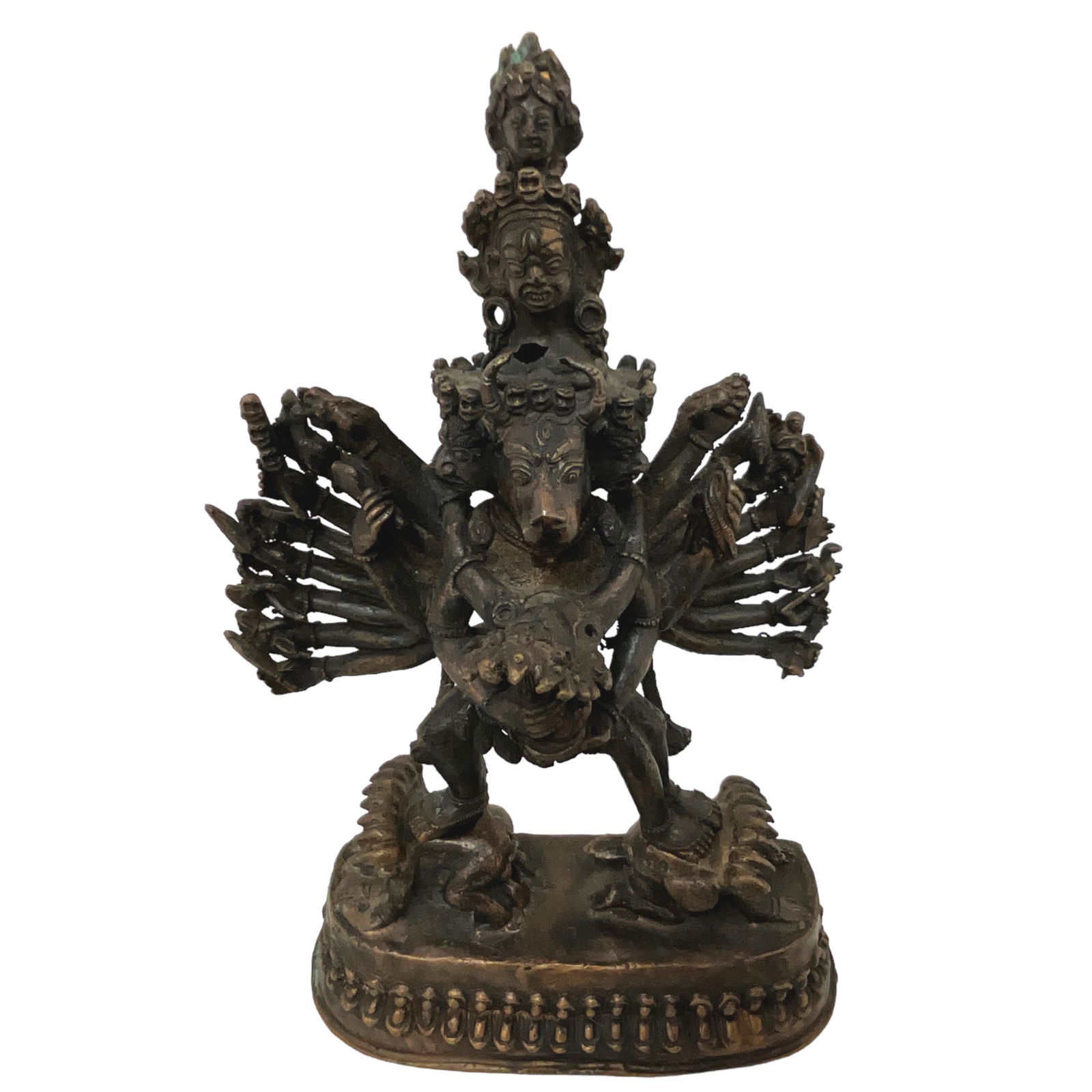 Bronze Yamantaka Buddhist Statue (2-piece) (1 of 8)