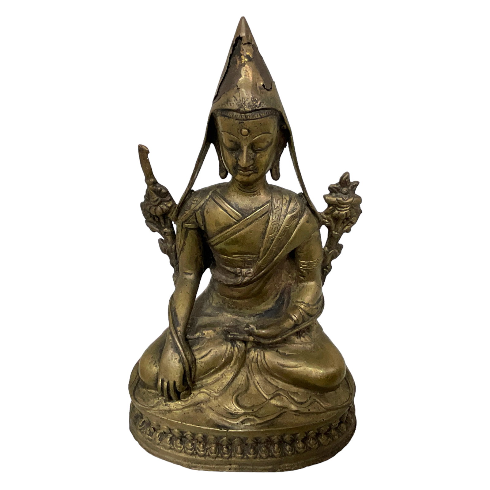 Brass (?) China Tibet Buddhist Statue: Brass (?) China Tibet Buddhist Statue. Approx. 7 1/2"x5"