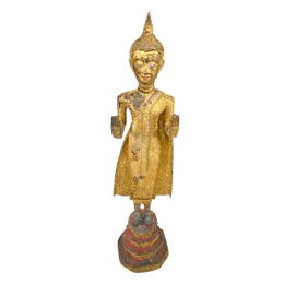 Antique Gilt Bronze Thai Buddha Statue