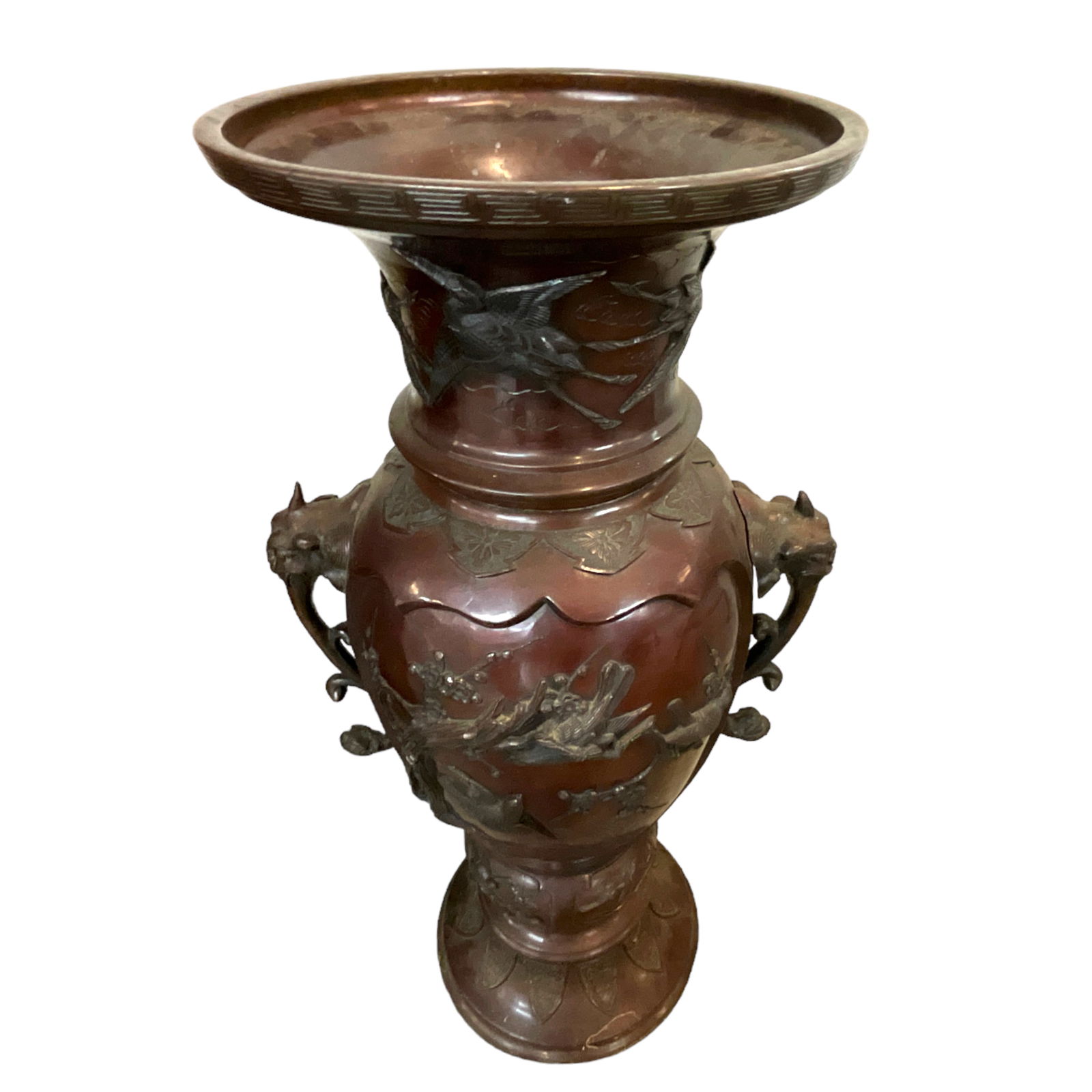 Bronze Floor Urn with Relief Detail (1 of 7)
