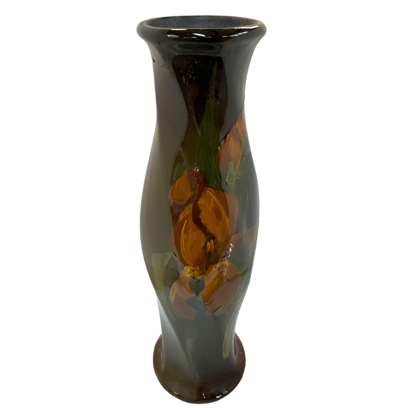 Weller Louwelsa, Rozane, or possibly Rookwood Lamp Base w/Painted Iris (1 of 6)