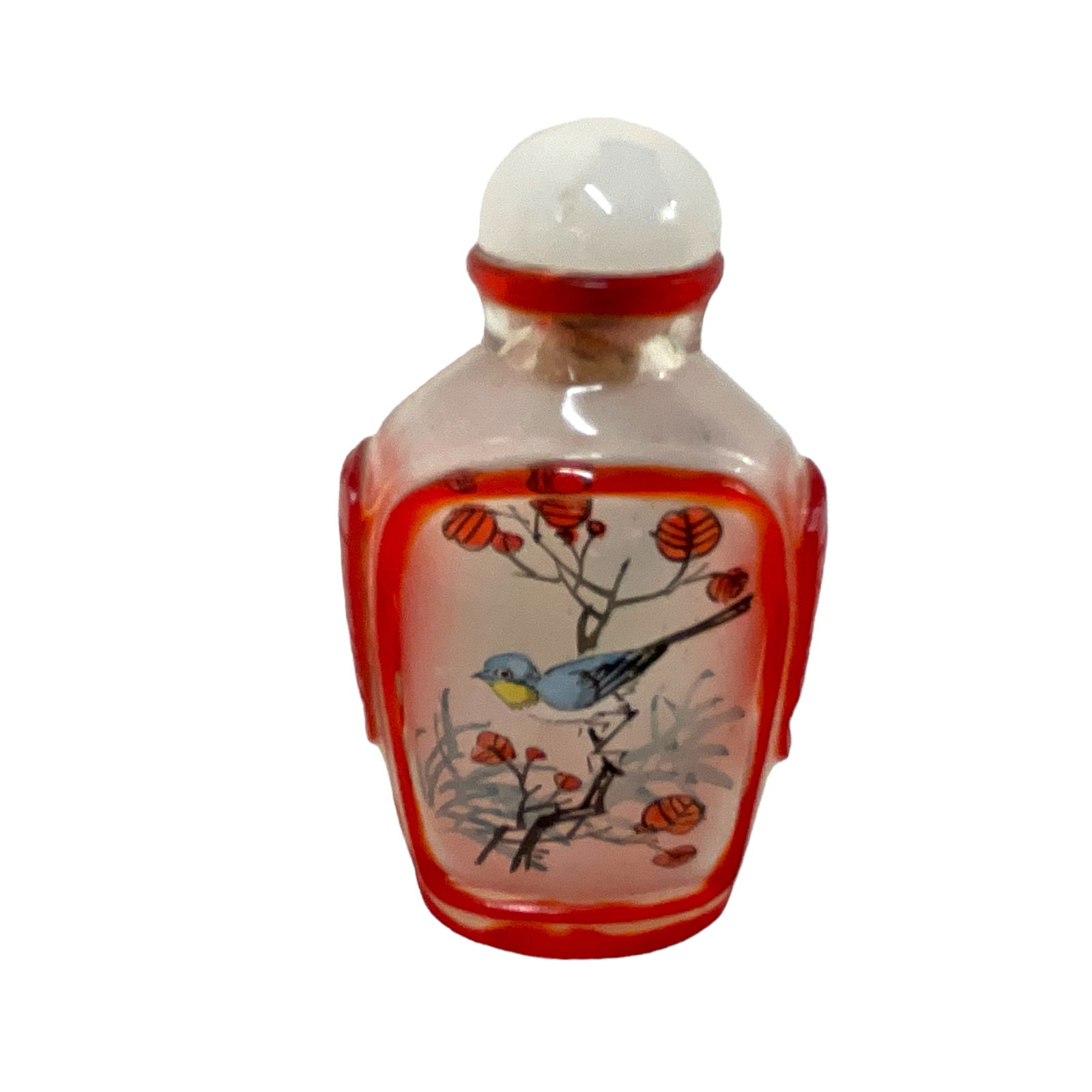 Chinese Glass Snuff Bottle with Red Overlay (1 of 3)
