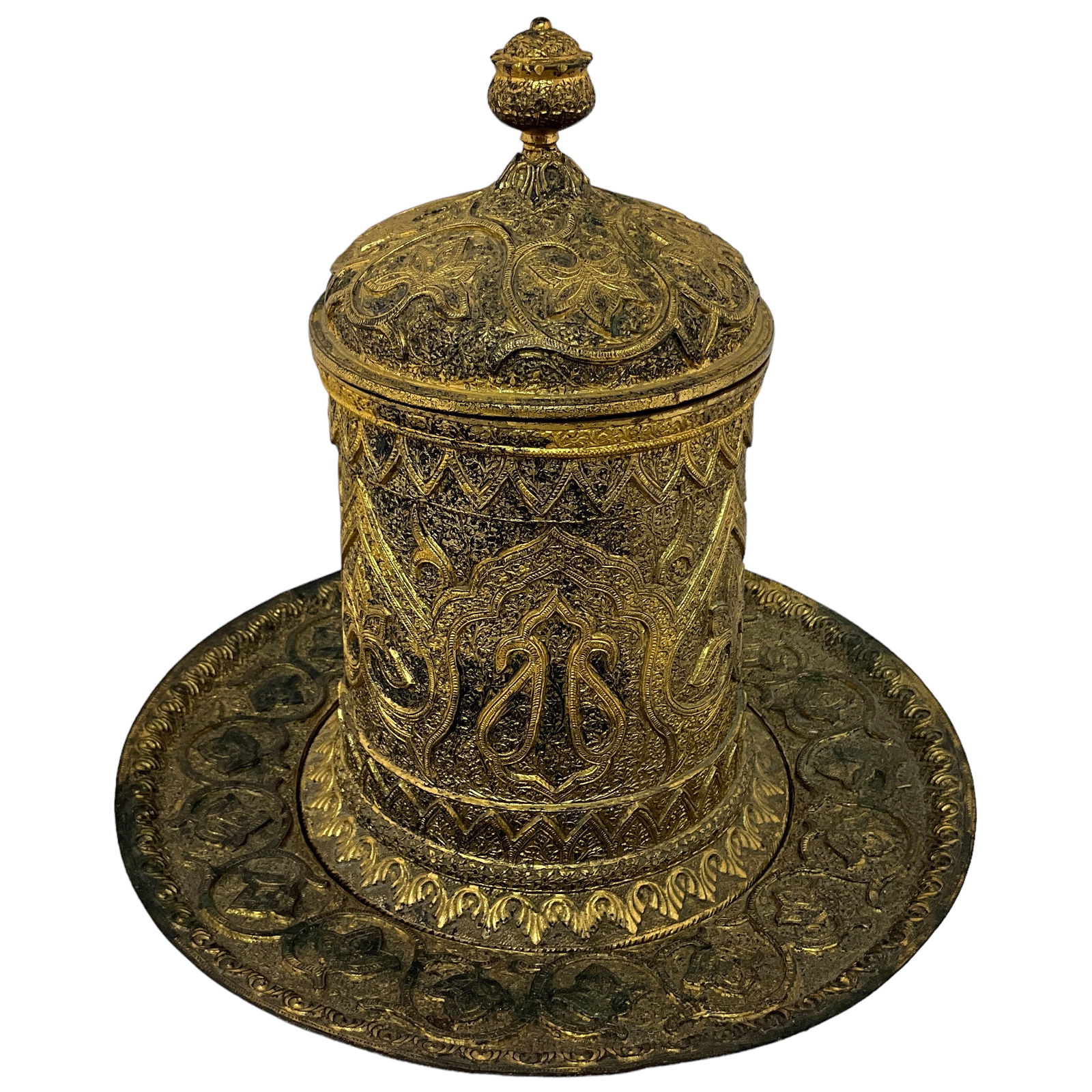 Gilded on Copper Covered Box/Humidor with Under Plate (1 of 4)