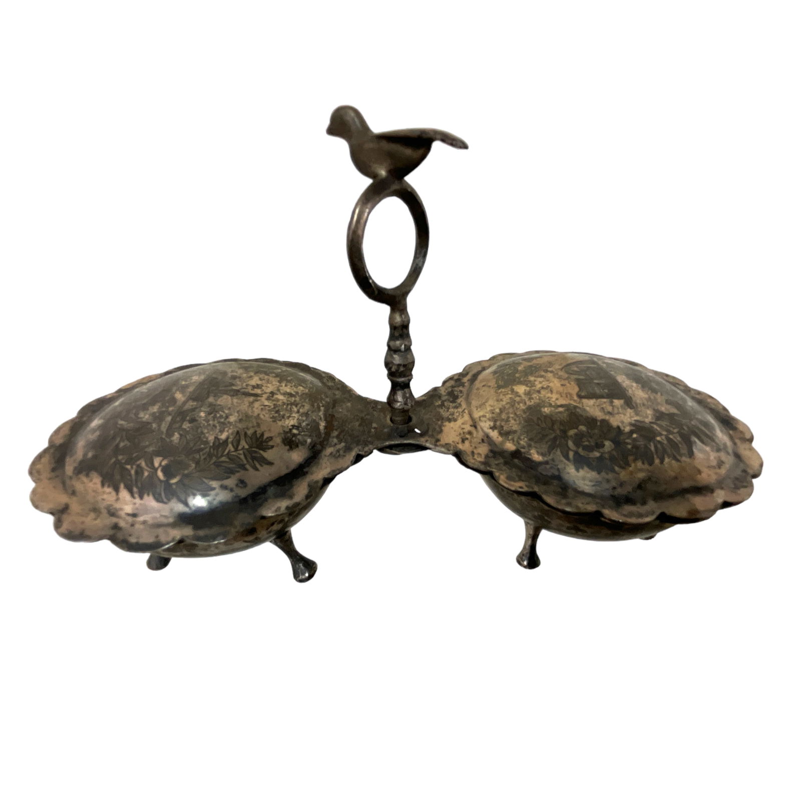 Sterling Silver, 2-sided Covered Condiment Dish (1 of 4)