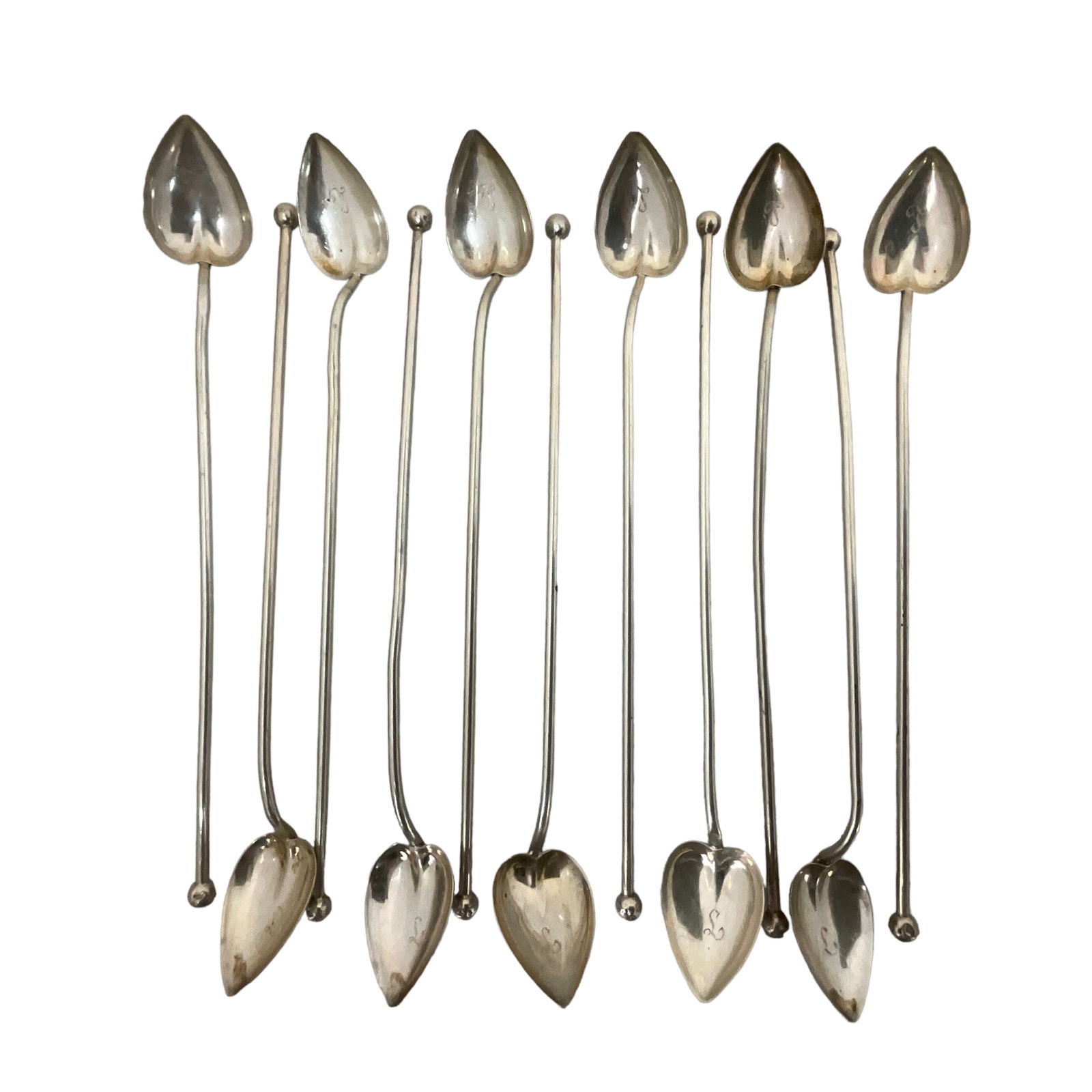 Sterling Silver Spoon Straws, Lot of 11 (1 of 3)