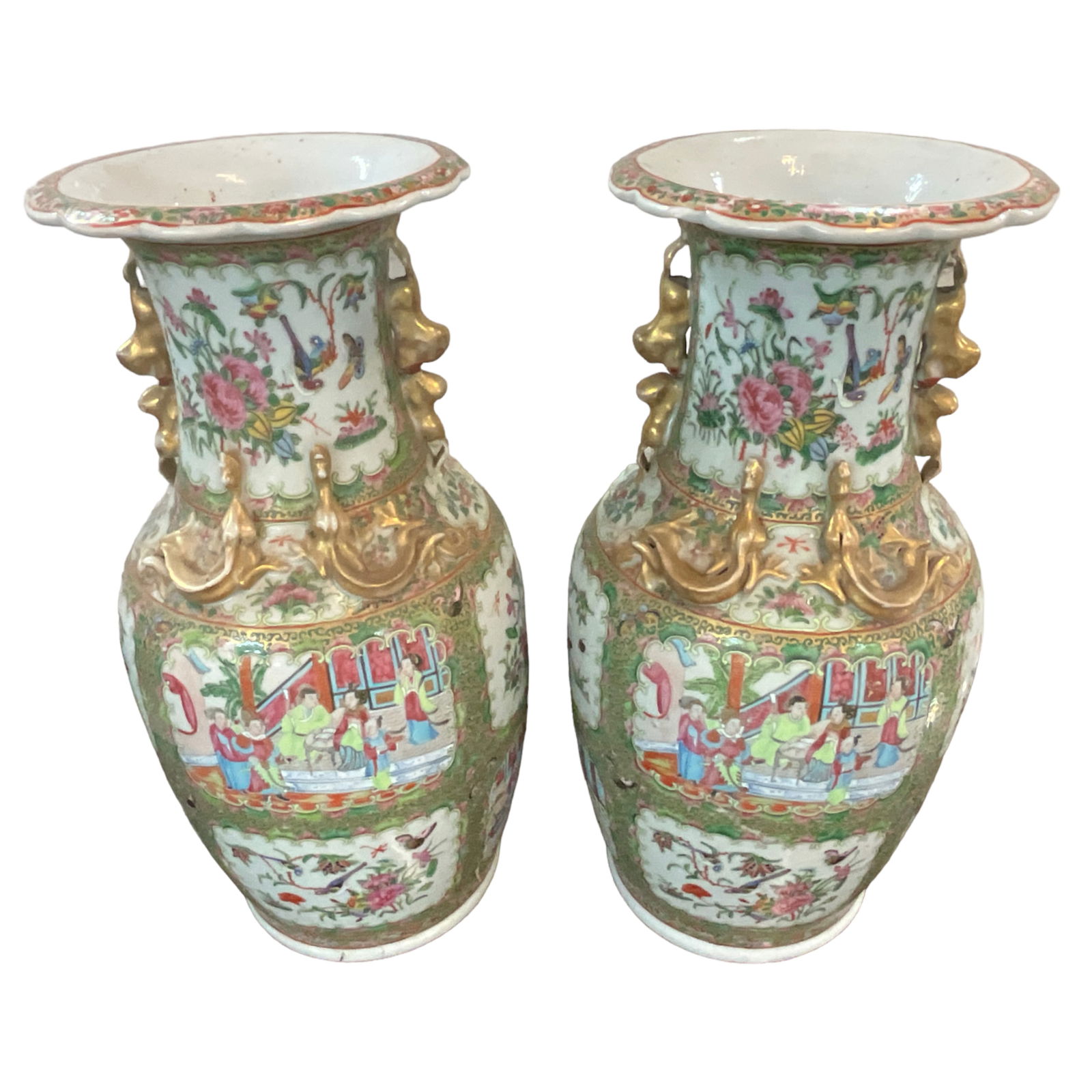Chinese Vase Pair, Famille Medallion (1 of 6)