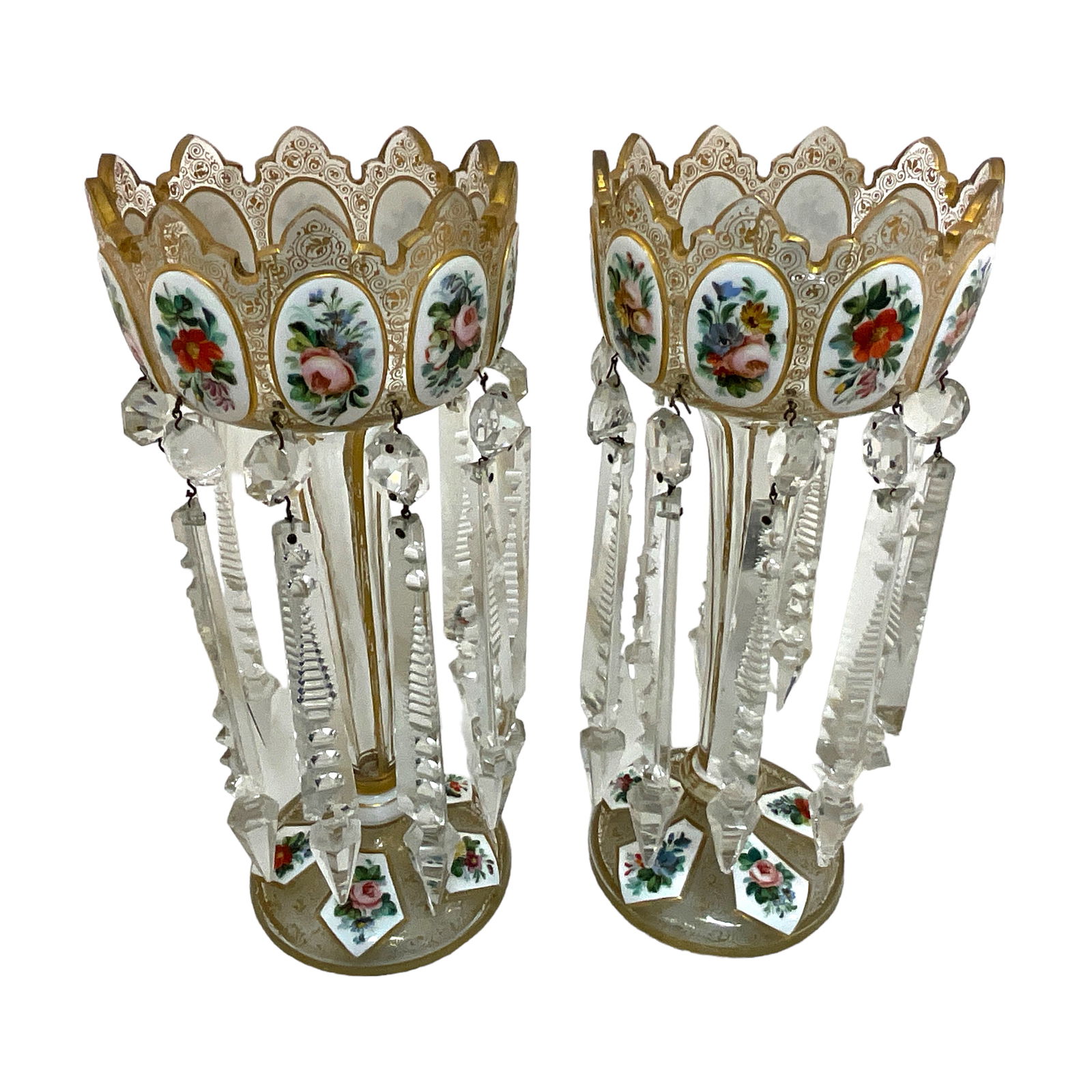 Crystal Bohemian Lustres (pair) (1 of 5)