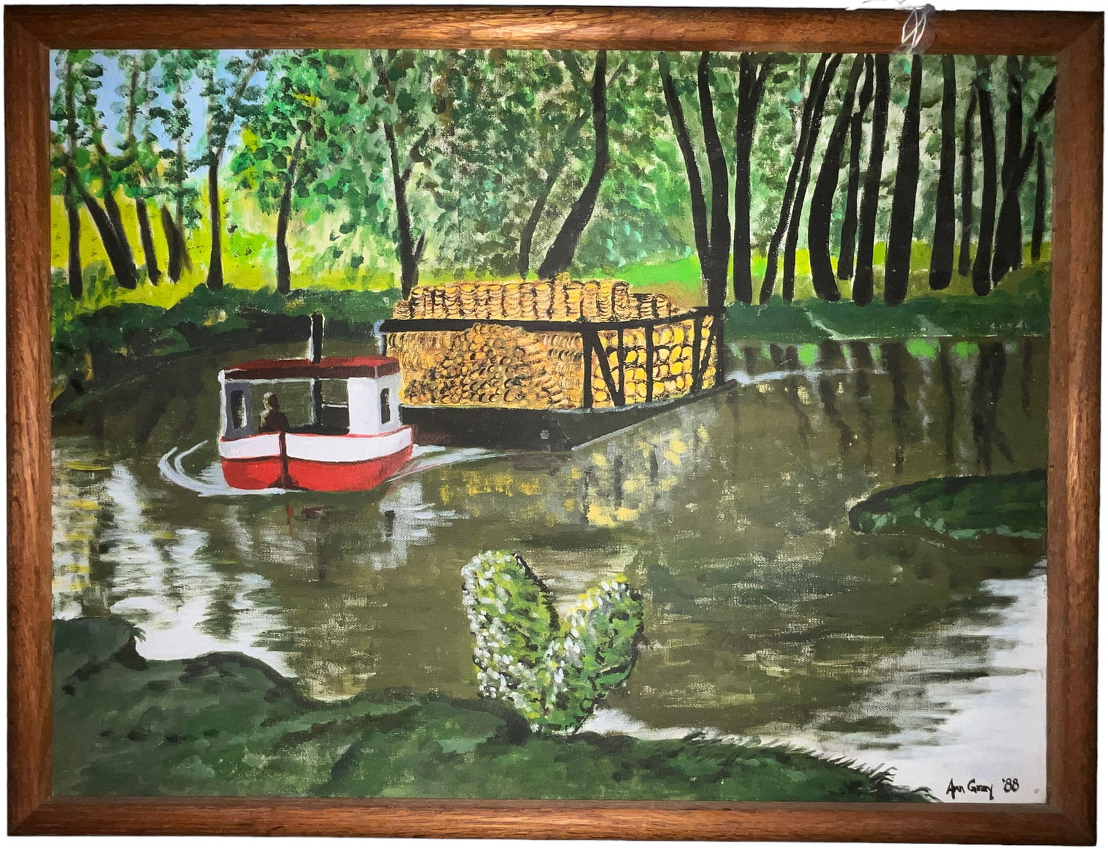 Untitled Acrylic Saugatuck River Boat Painting by Ann Gray (1 of 5)