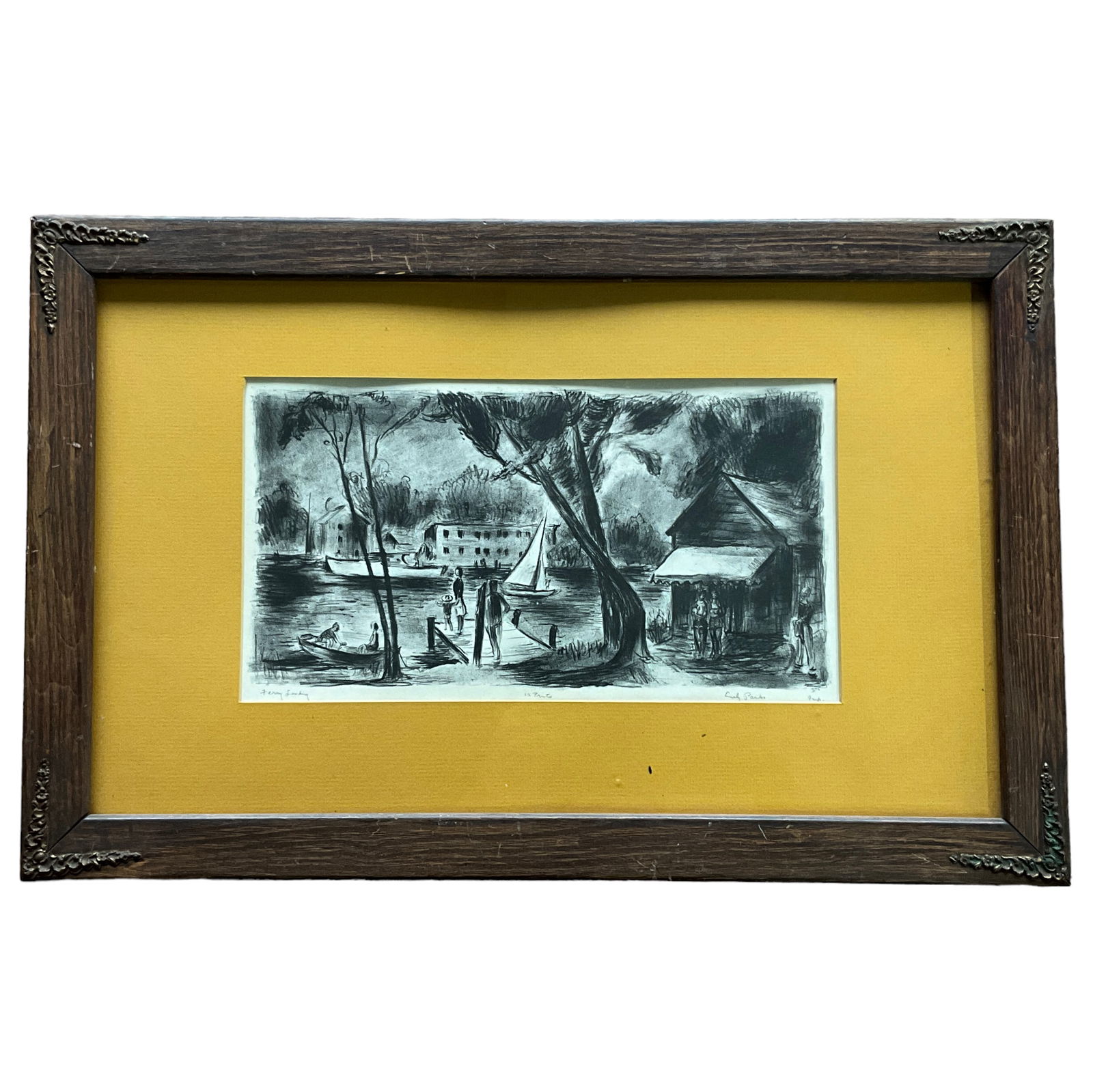 Saugatuck Ferry Landing Lithograph by Emily Parks (1 of 4)