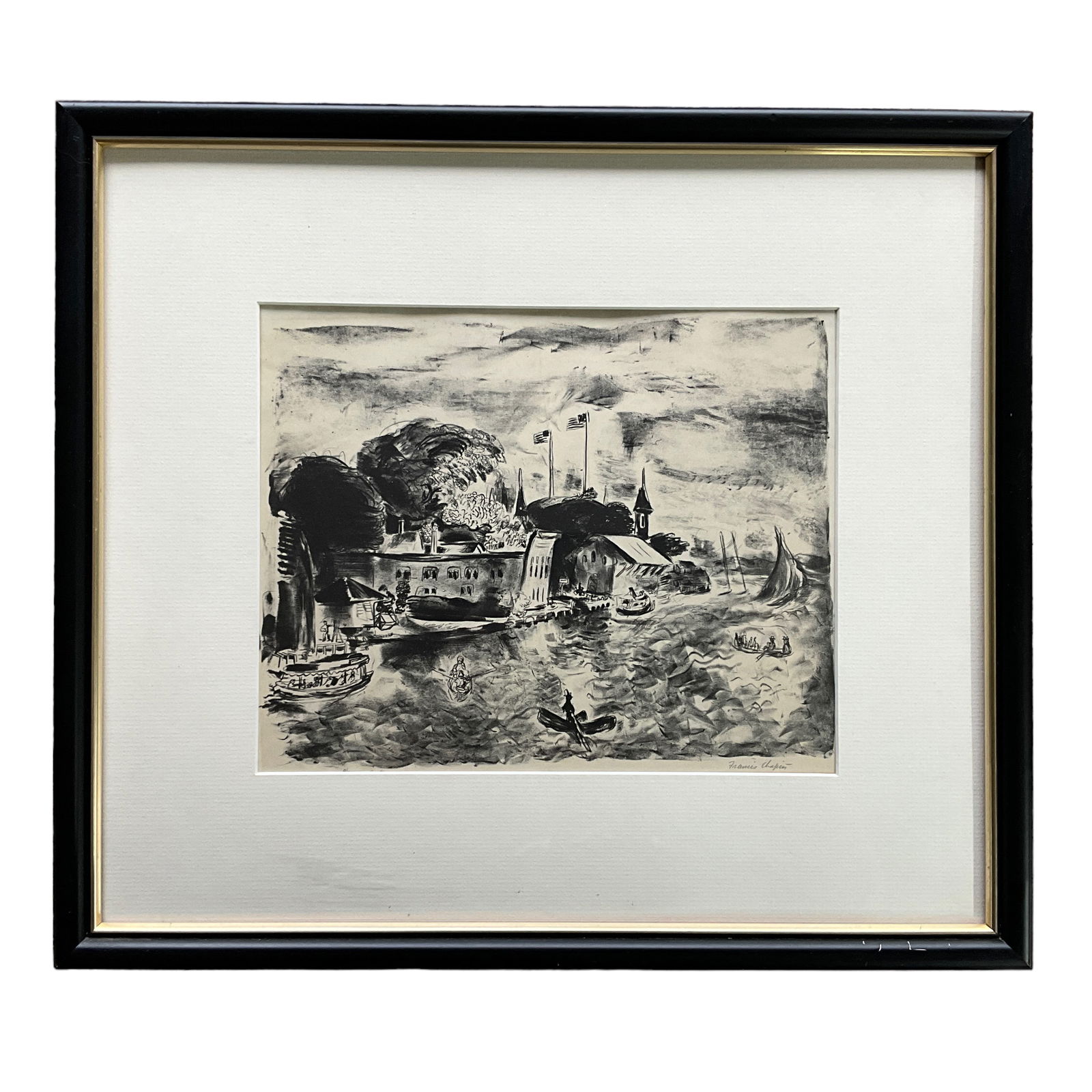 Untitled Pleasure Boats Lithograph by Francis Chapin (1 of 4)