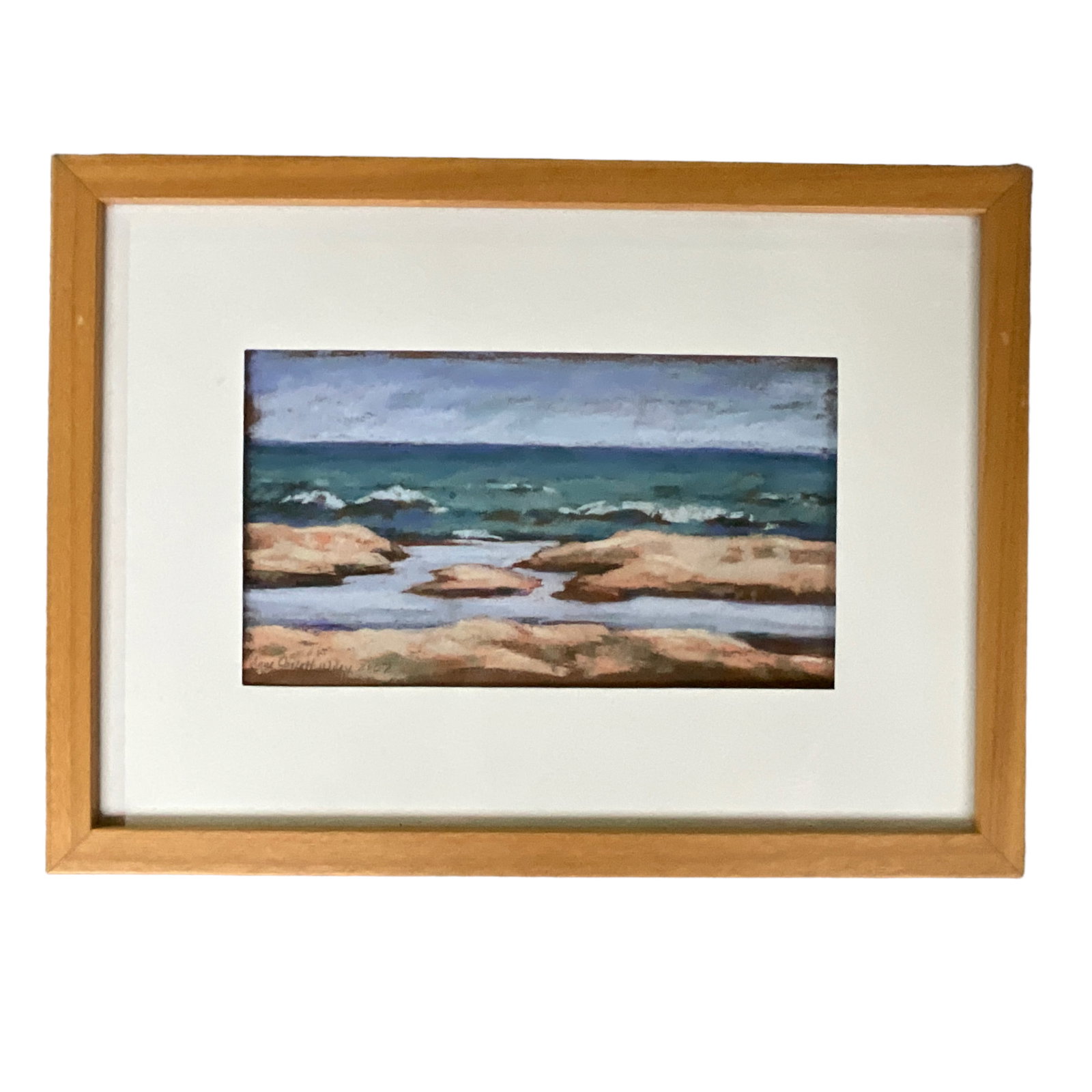Un-named Pastel by Anne Corlett Wiley, Saugatuck, MI: 2007 Pastel by Anne Corlett Wiley (b 1960). Signed. Approx 12"x16" OA; 5 1/2"x9 1/2" SS. Piece has not been removed from frame for examination. Part of a Saugatuck/Douglas Art Collection.