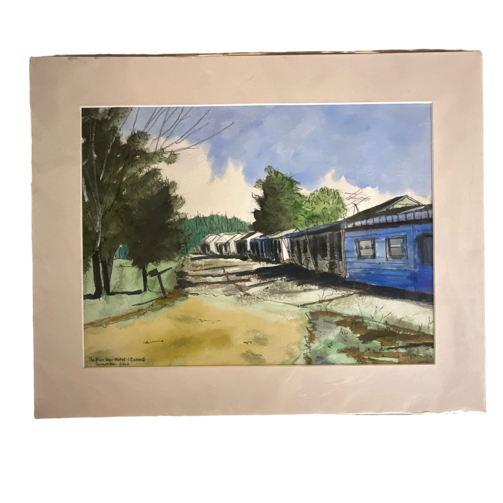 "The Blue Star Motel (Extinct) Saugatuck" Watercolor by G. Brown (1 of 6)
