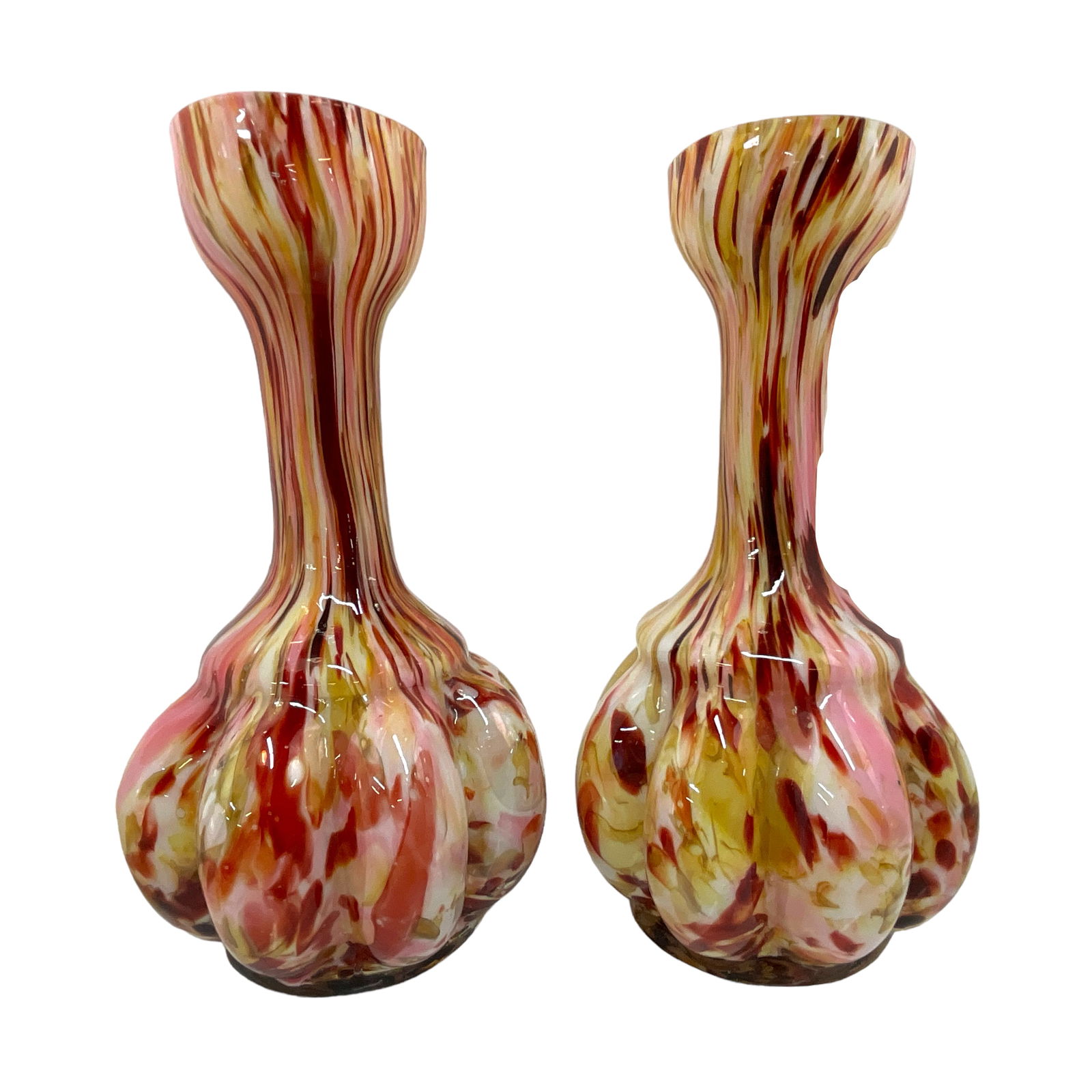 Fenton Art Glass Spatterware Vase Pair (1 of 5)