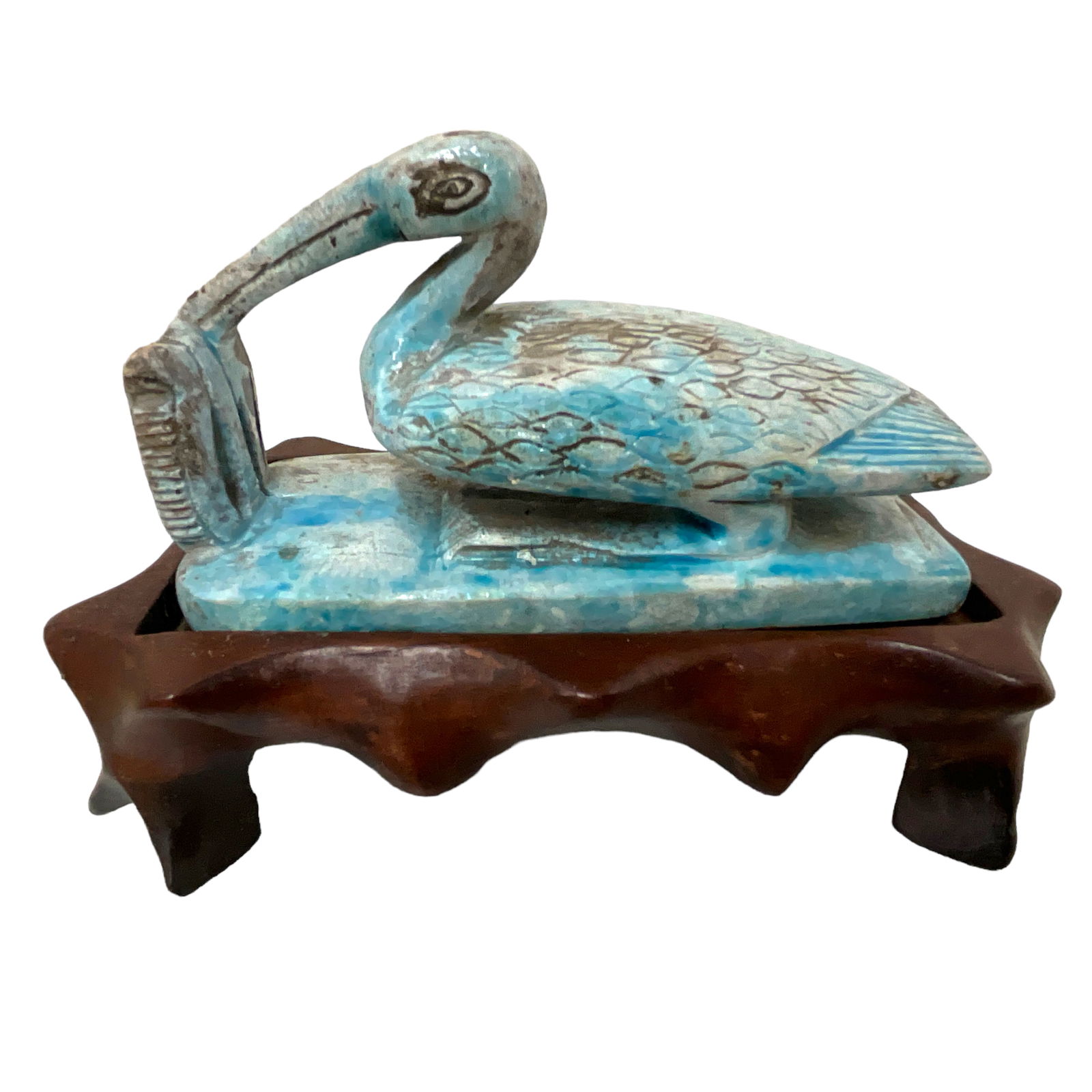 Marble Bird on Wood Stand, Chinese (1 of 4)